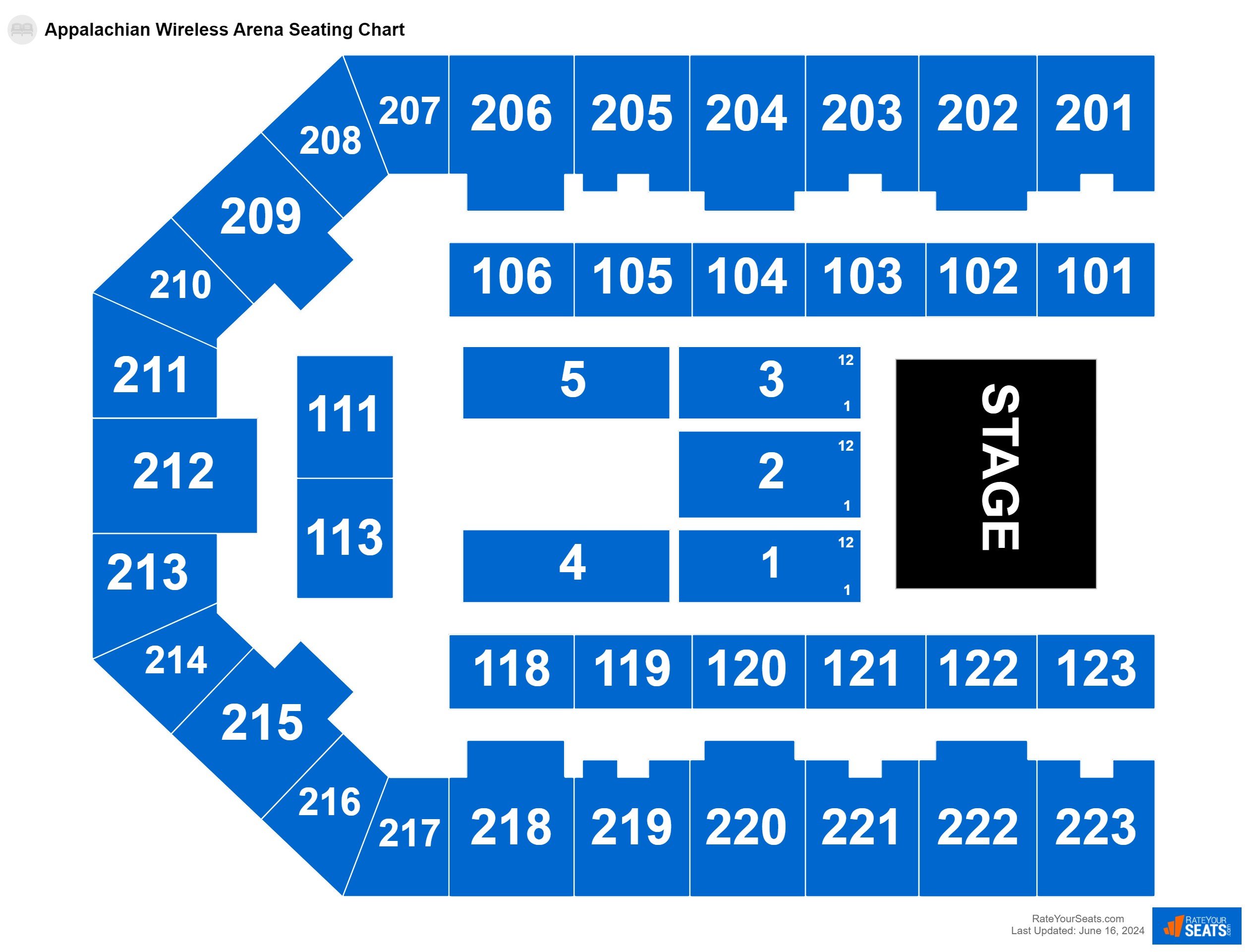 Concert seating chart at Appalachian Wireless Arena