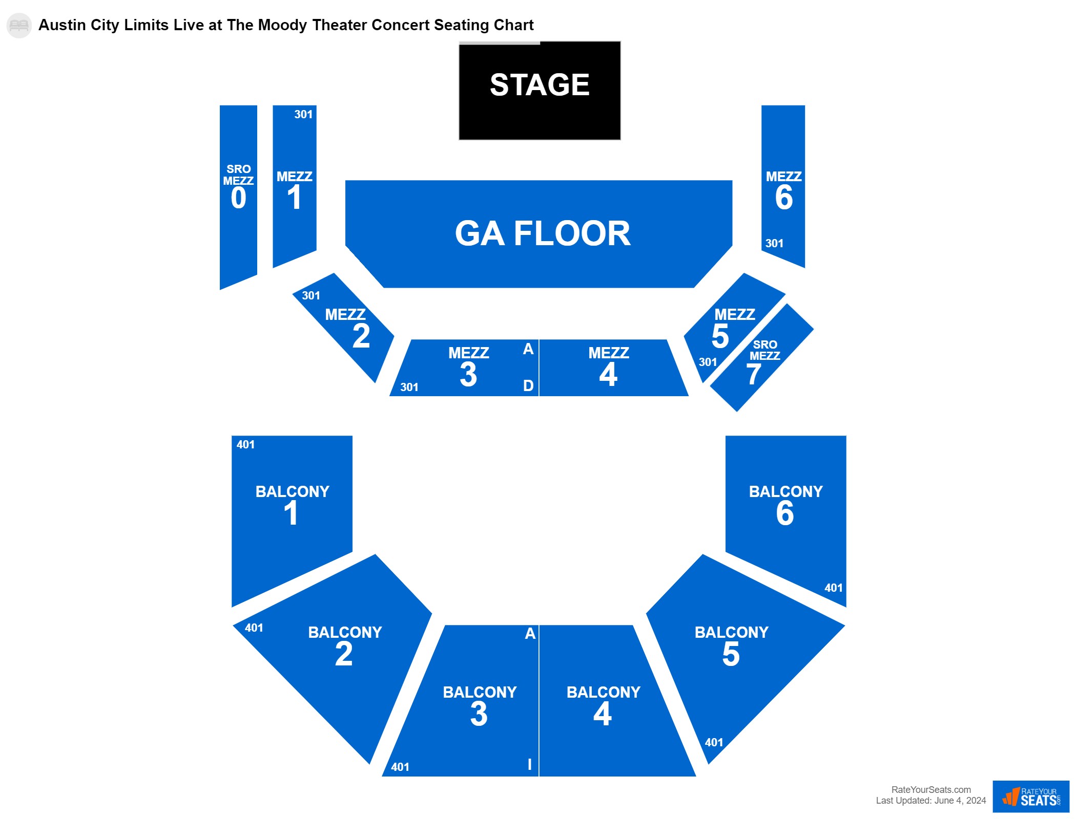 Austin City Limits Live at The Moody Theater Seating Charts