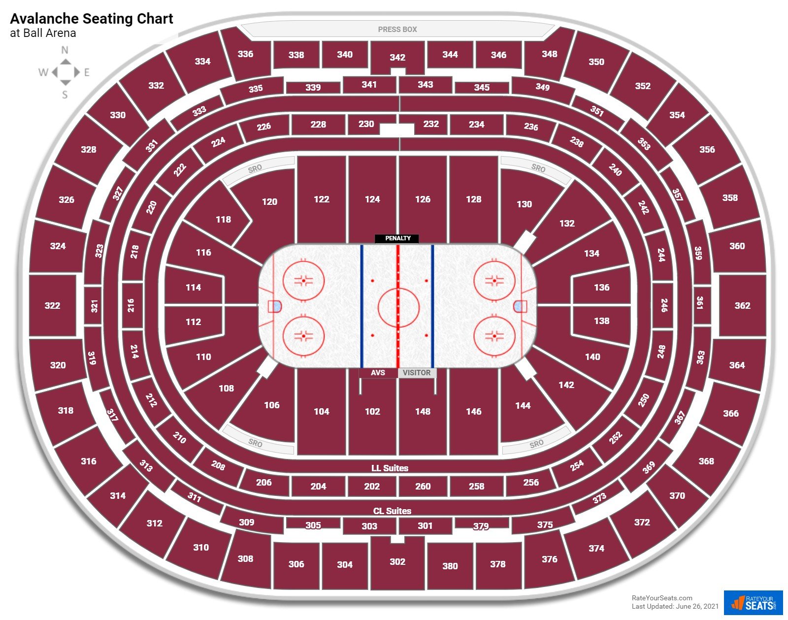Denver Nuggets and Colorado Avalanche Interactive Seating Chart