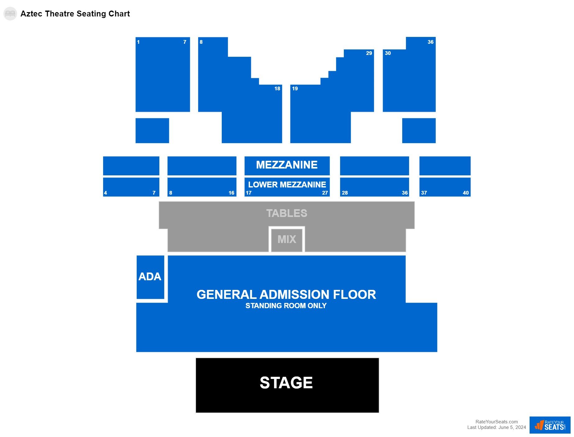 Aztec Theatre Seating Chart