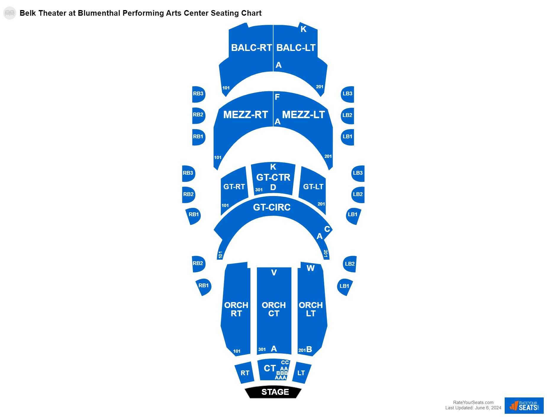 Belk Theater at Blumenthal Performing Arts Center Seating Chart