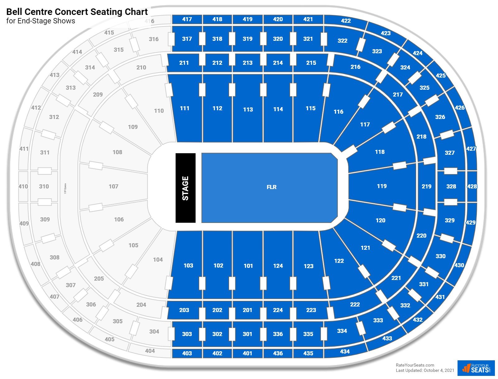 Bell Centre Concert Seating Chart For End Stage Shows 