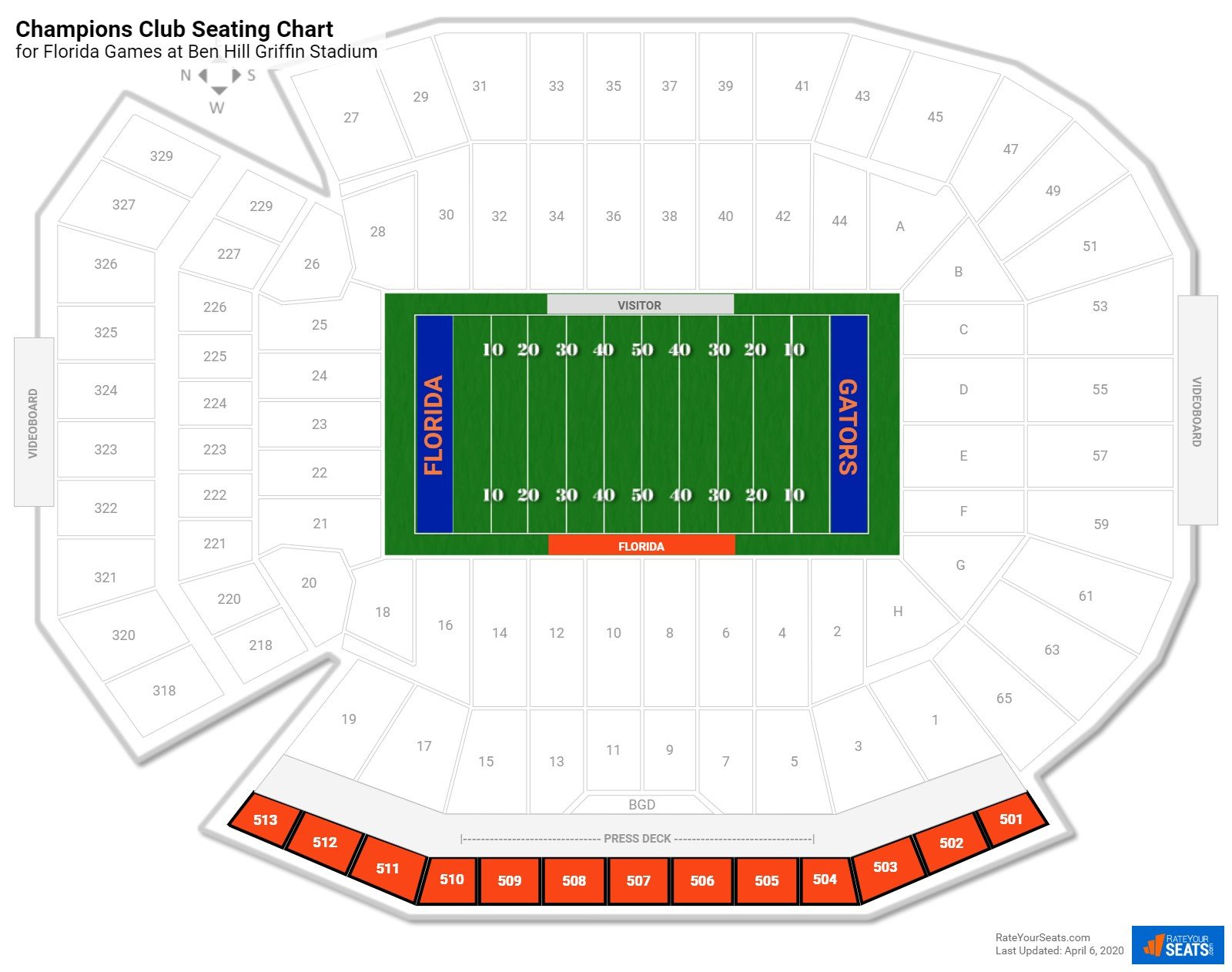 Champions Club - Ben Hill Griffin Stadium Football Seating ...