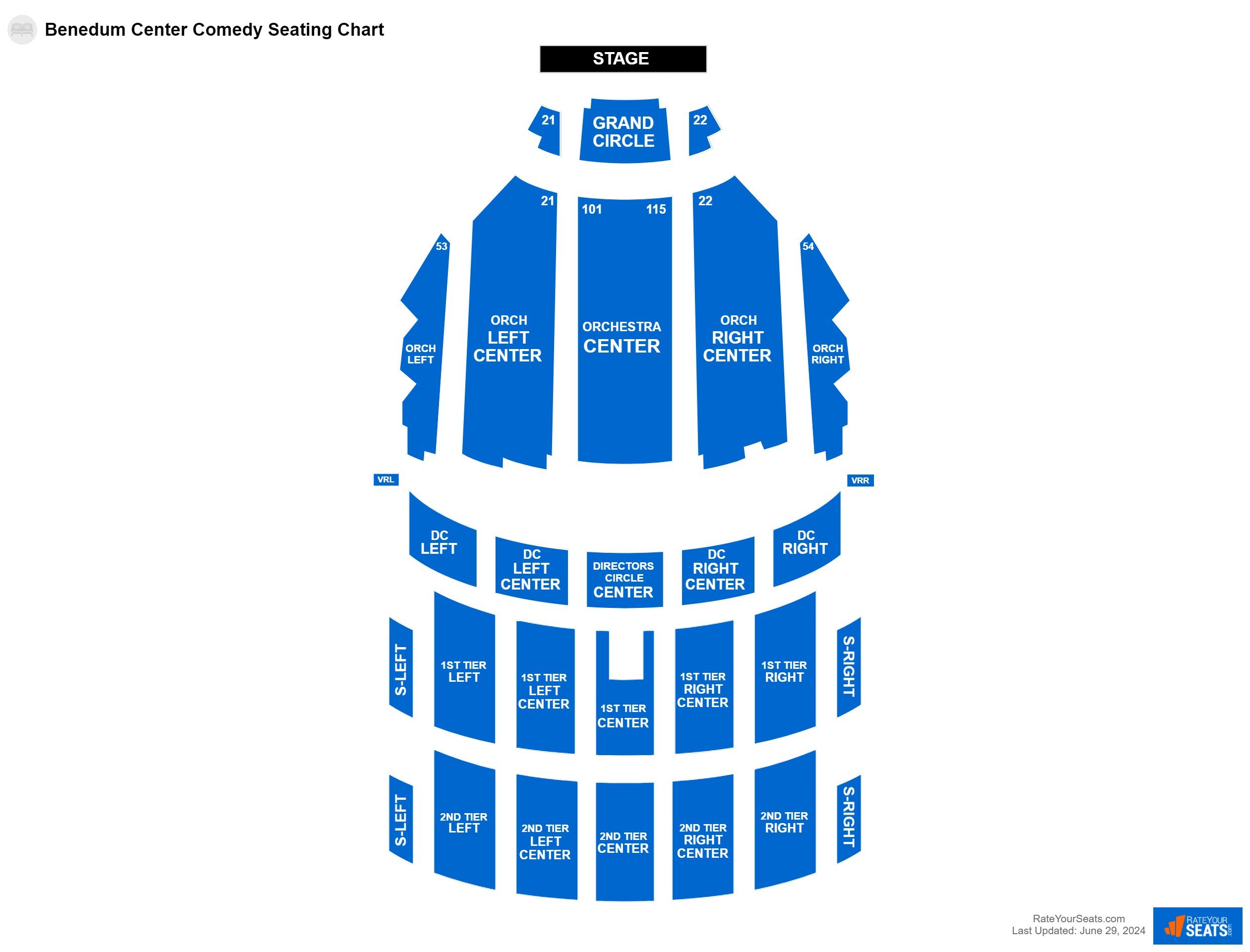 Comedy seating chart at Benedum Center