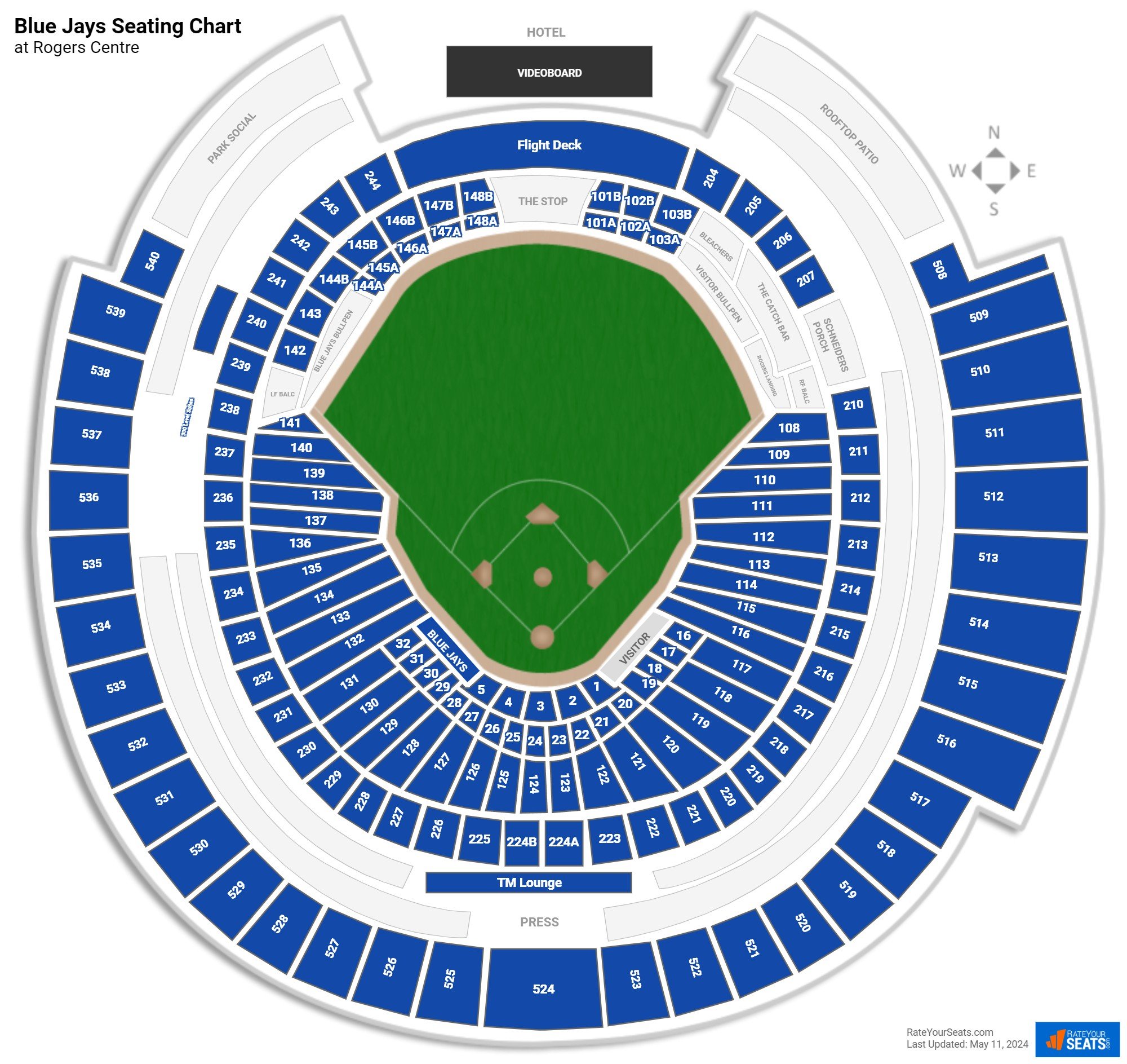 Blue Jays Seating Chart At Rogers Centre 