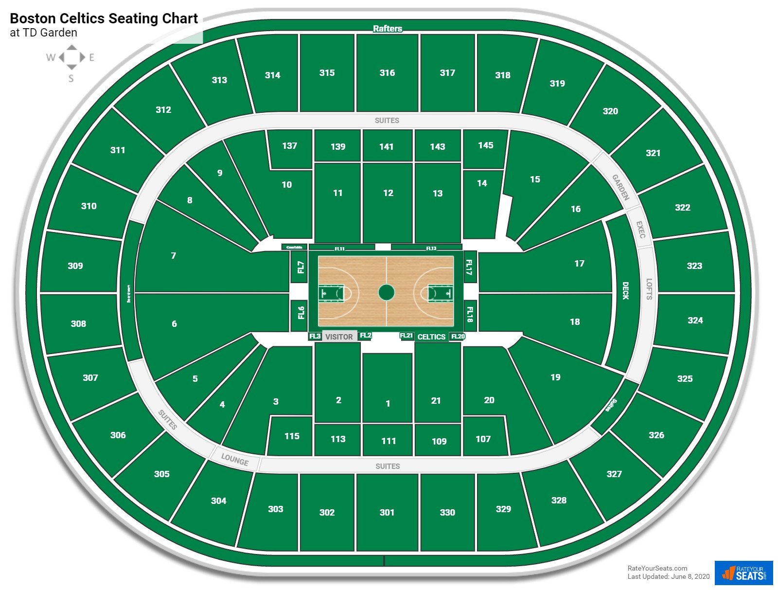 Boston Celtics Seating Charts At Td Garden Rateyourseats Com