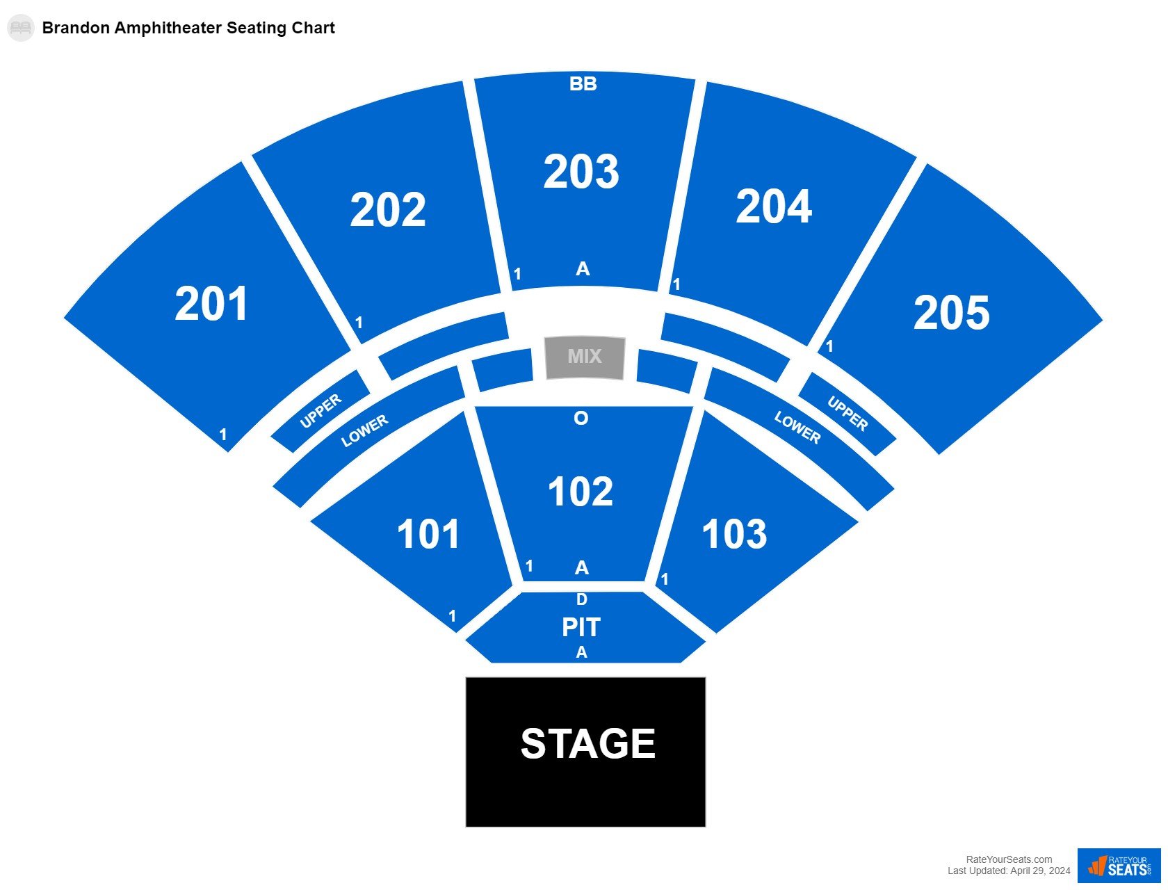 Comedy seating chart at Brandon Amphitheater