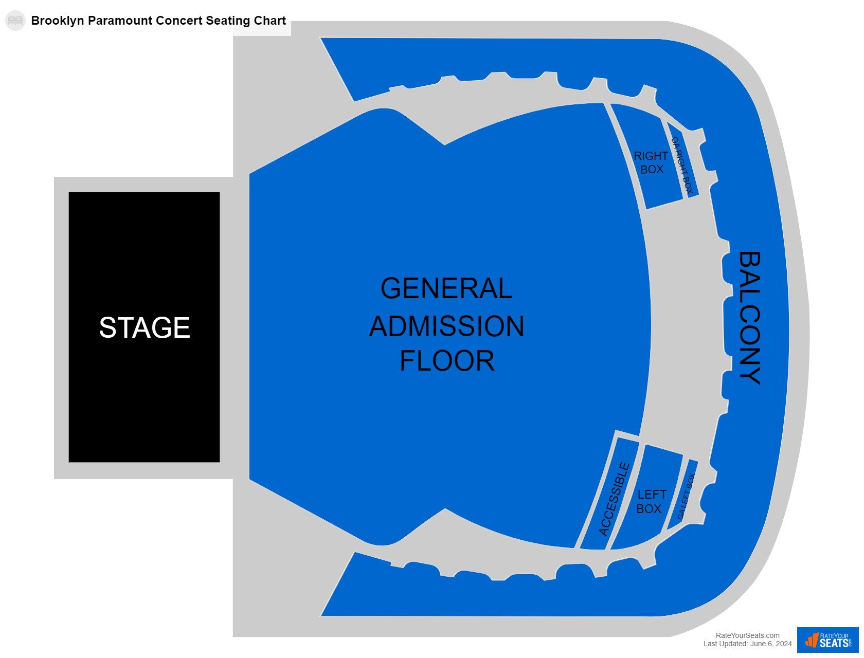 Concert seating chart at Brooklyn Paramount