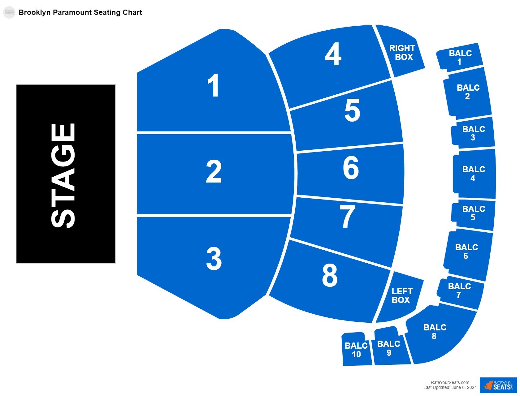 Concert seating chart at Brooklyn Paramount