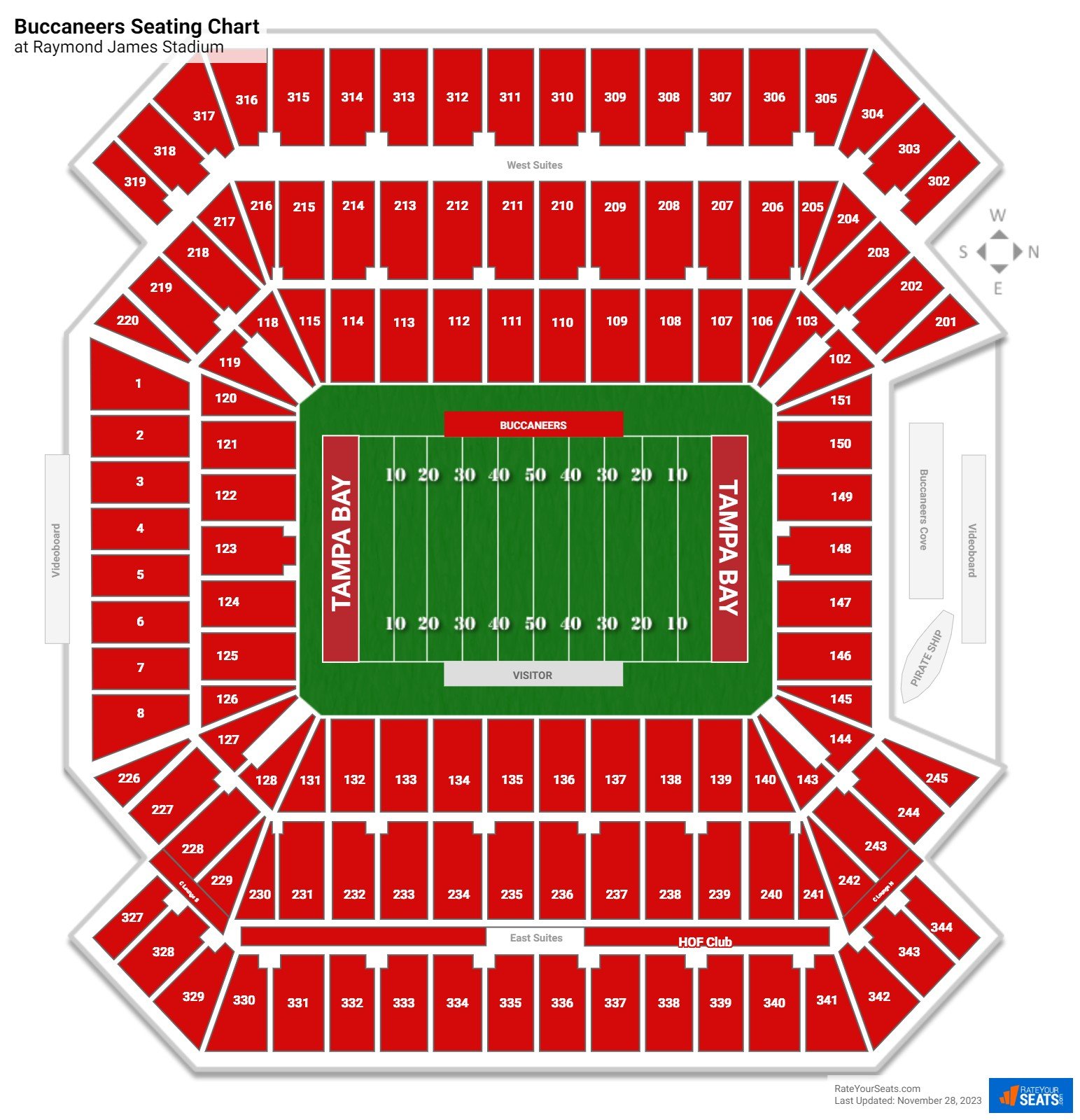 Tampa Bay Buccaneers Seating Chart 