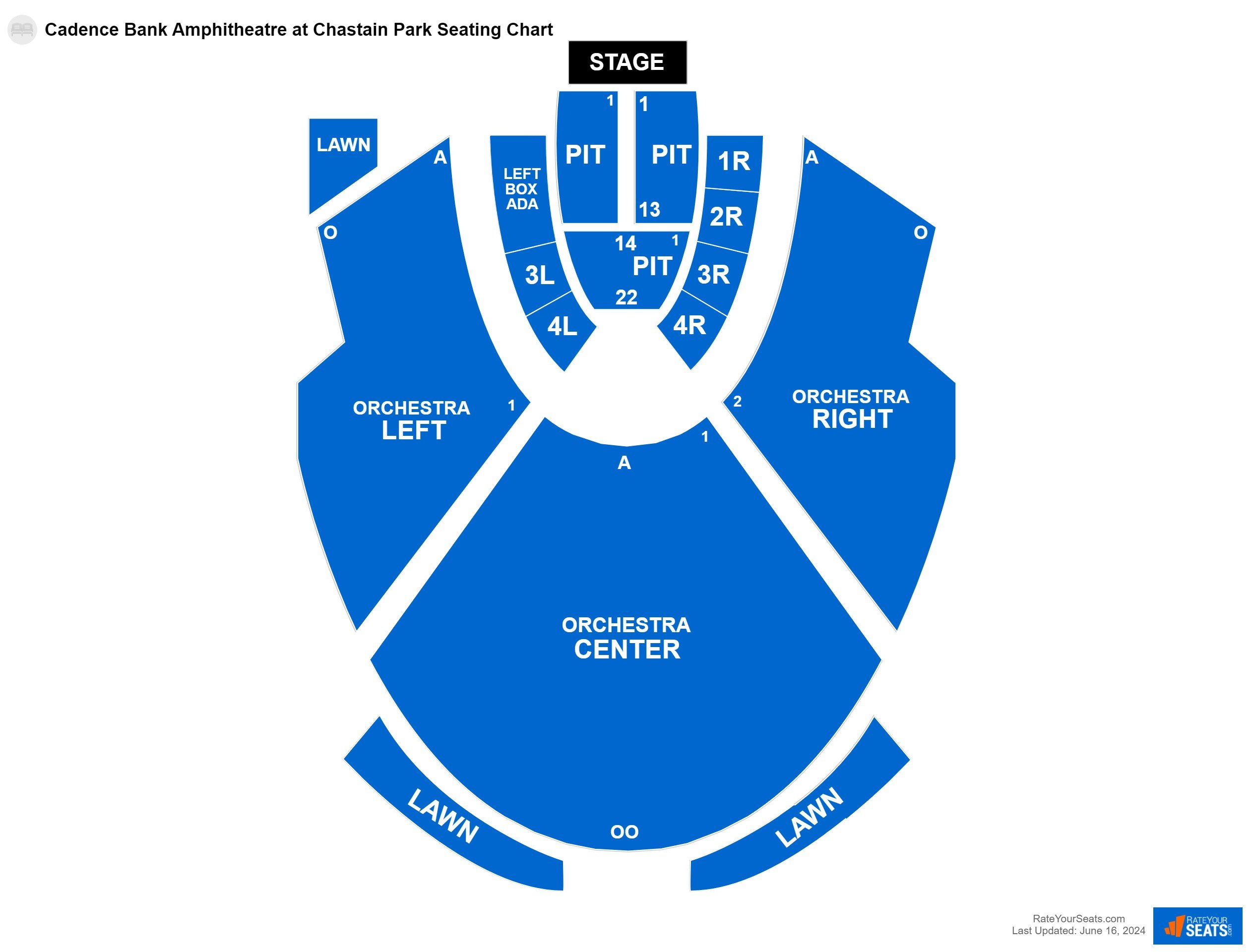 Concert seating chart at Cadence Bank Amphitheatre at Chastain Park