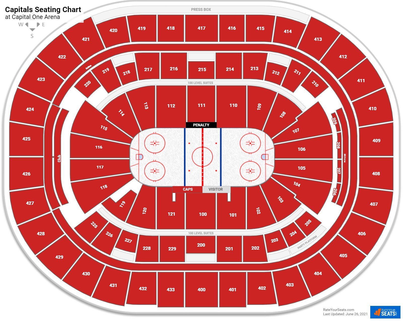 Capital One Arena, section 409, home of Washington Capitals