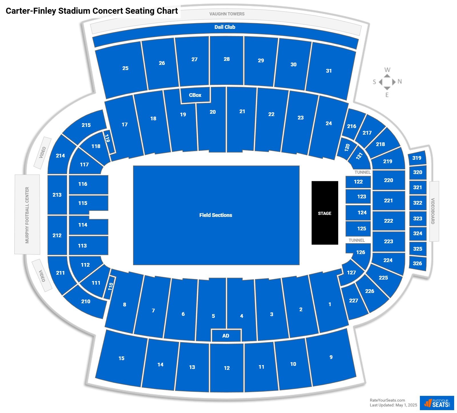 Carter-Finley Stadium Concert Seating Chart