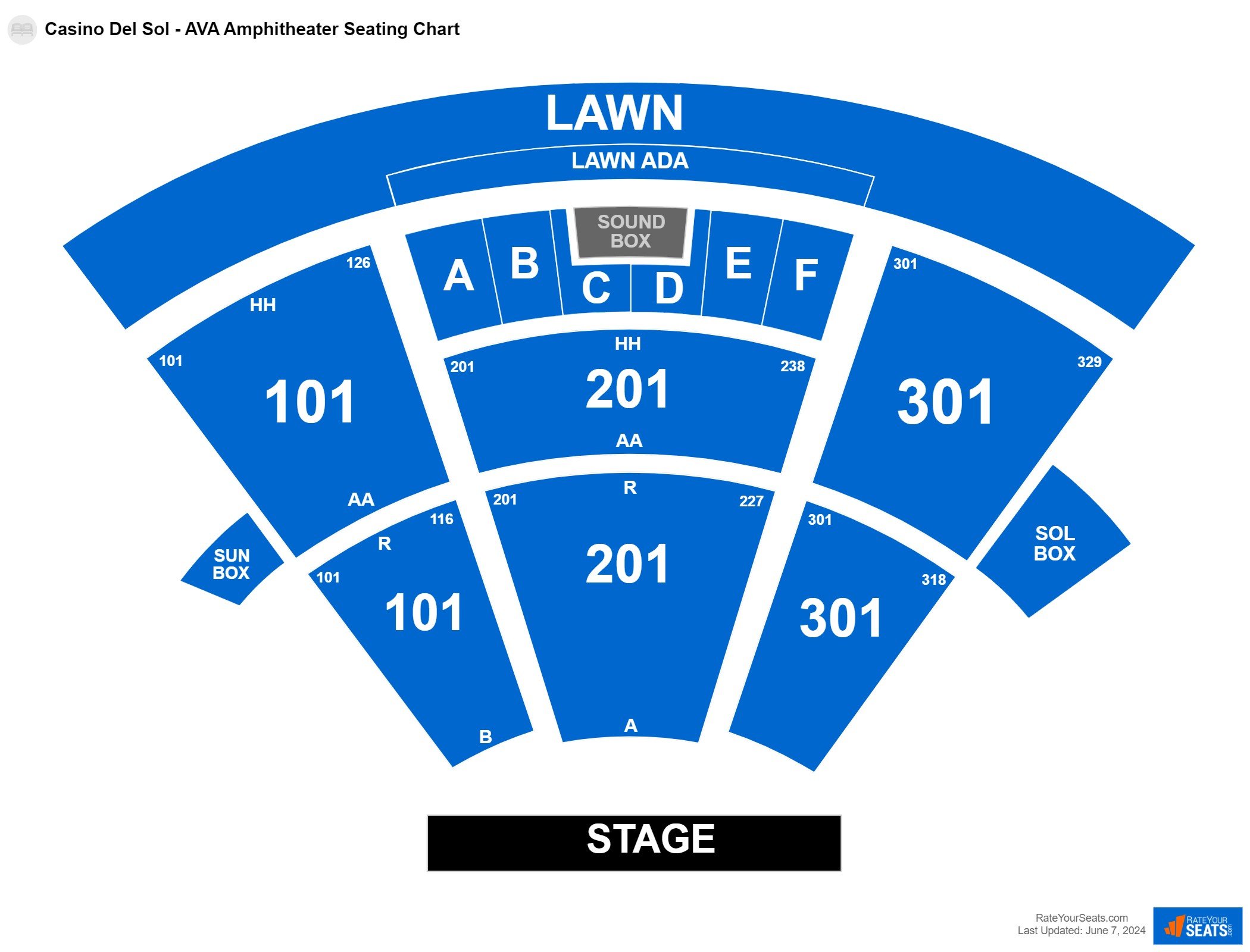 Concert seating chart at Casino Del Sol - AVA Amphitheater