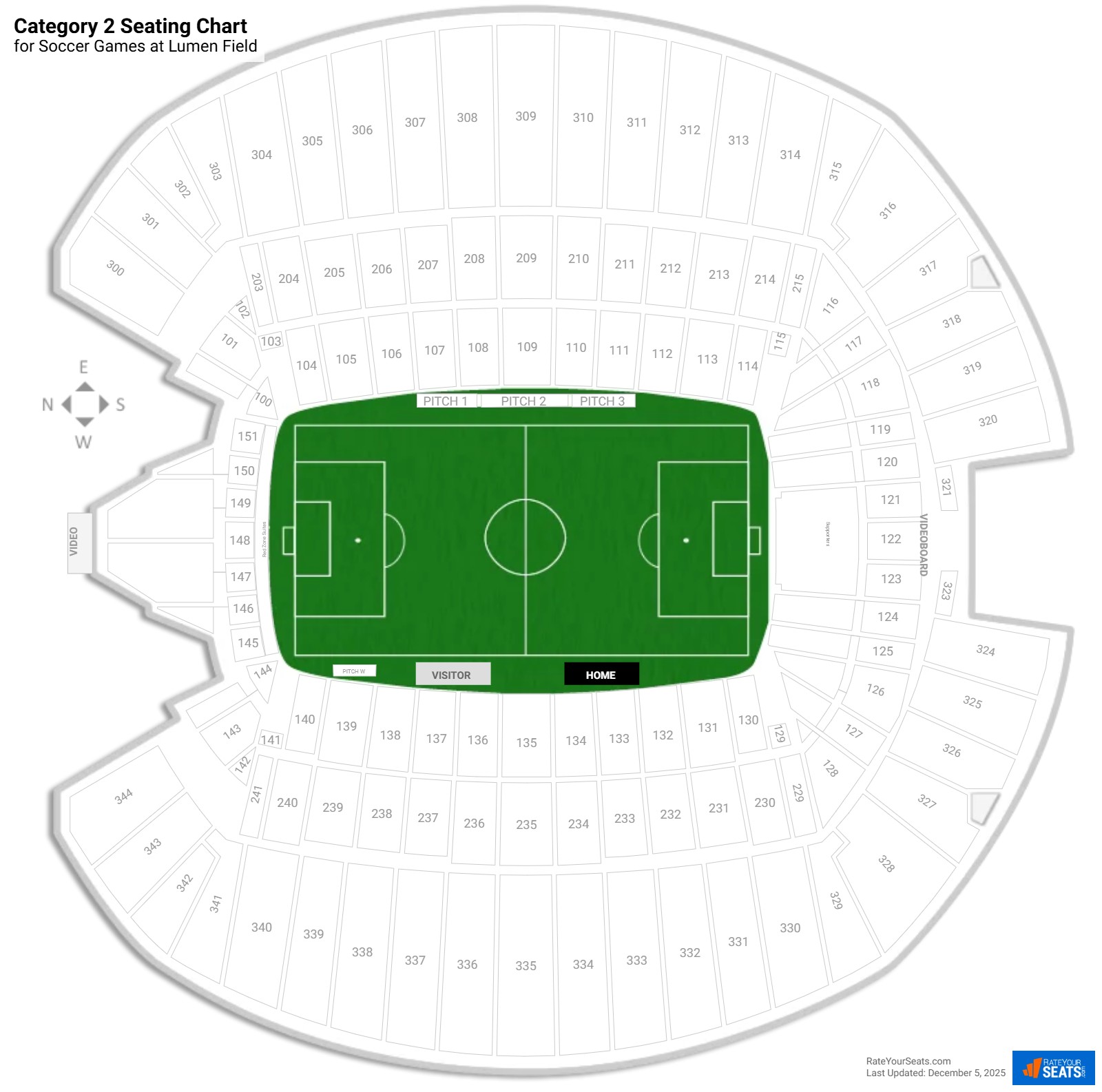 click to enlarge Soccer Category 2 Seating Chart at Lumen Field