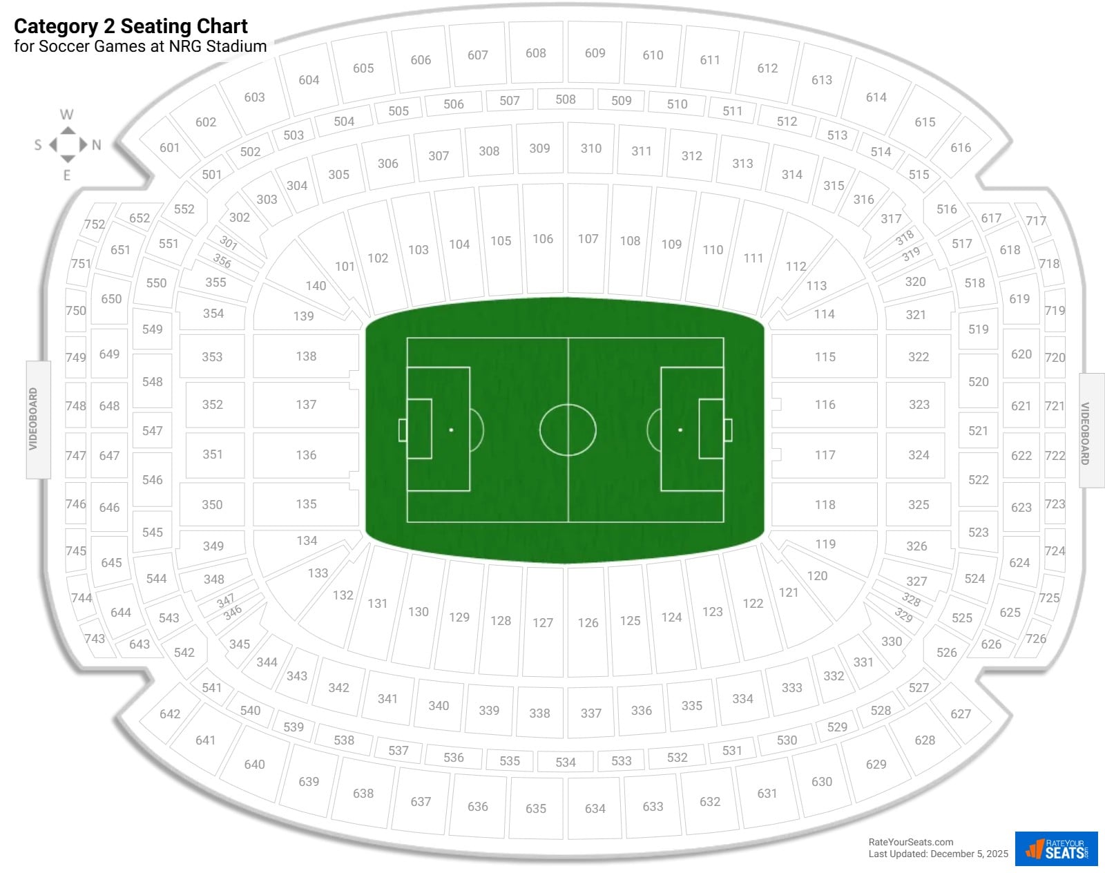 click to enlarge Soccer Category 2 Seating Chart at NRG Stadium