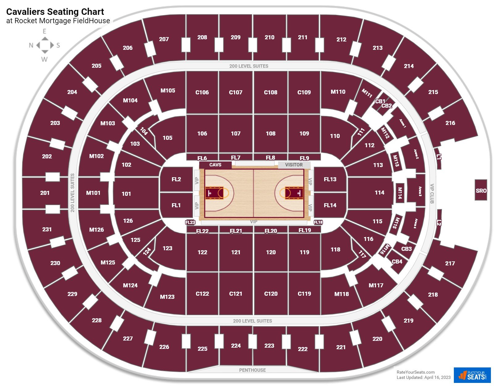 Cleveland Cavaliers Seating Chart - RateYourSeats.com