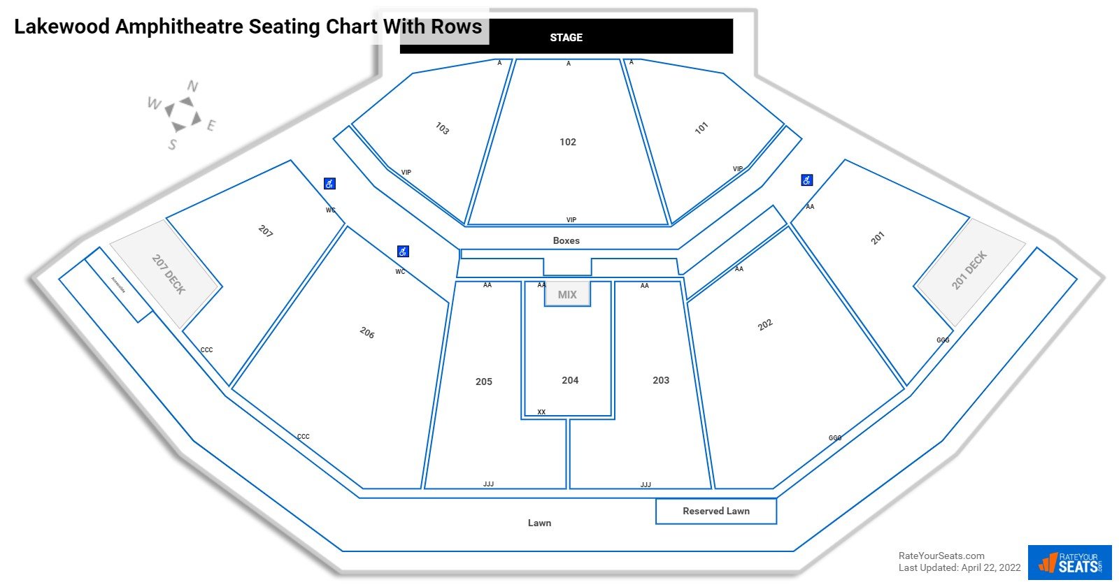 Lakewood Amphitheater Seating Chart With Seat Numbers