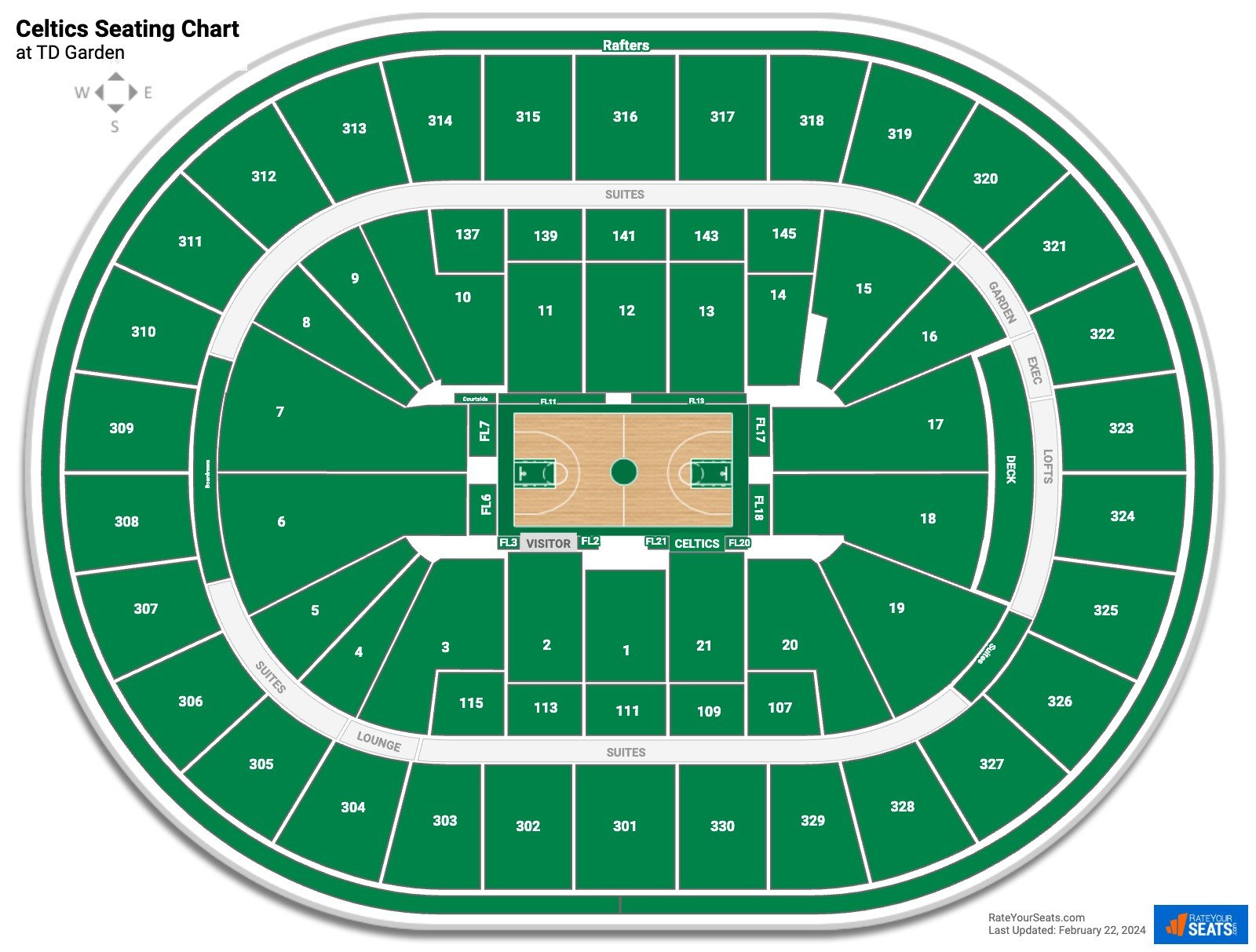 Seating Charts for TD Garden.