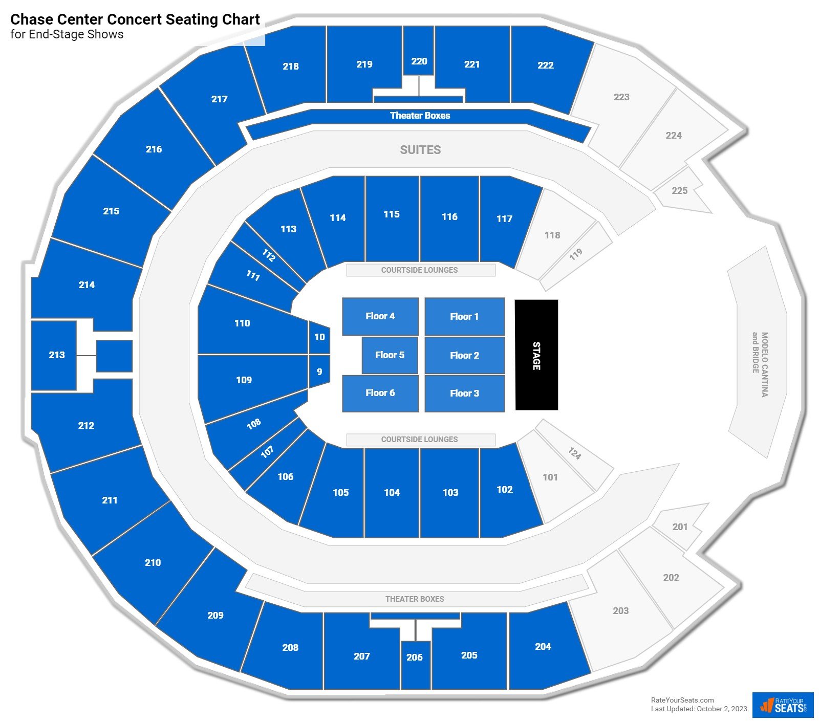 Chase Center Seating Charts For Concerts Rateyourseats Com