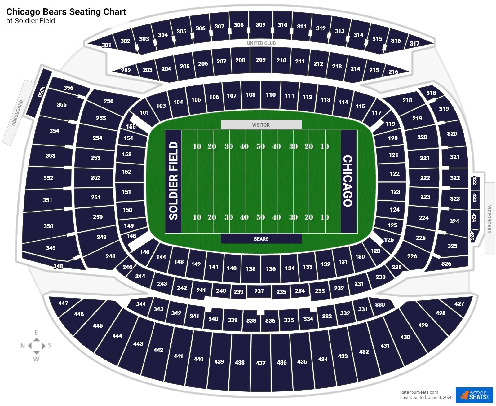 Chicago Bears Seating Chart At Soldier Field 