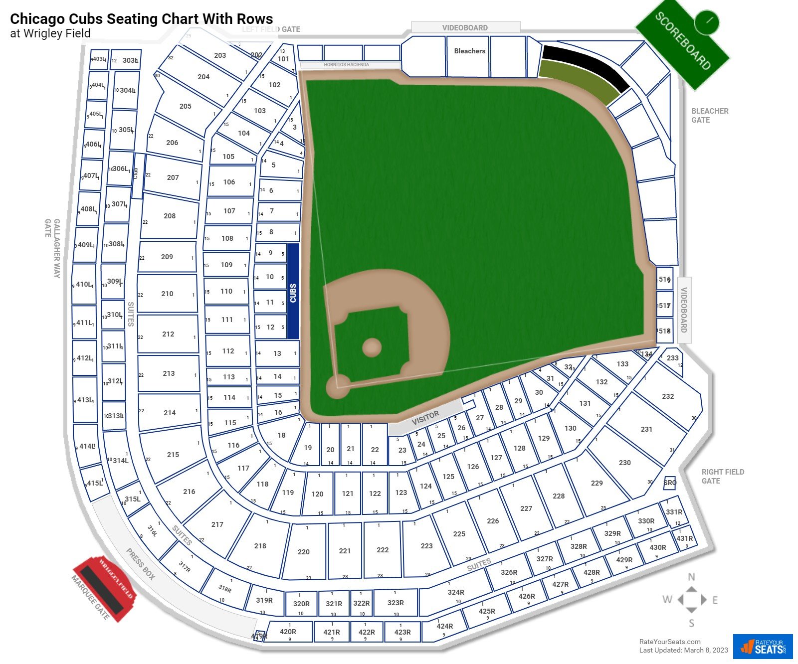 Wrigley Field Tickets and Wrigley Field Seating Charts - 2023 Wrigley Field  Tickets in Chicago, IL!