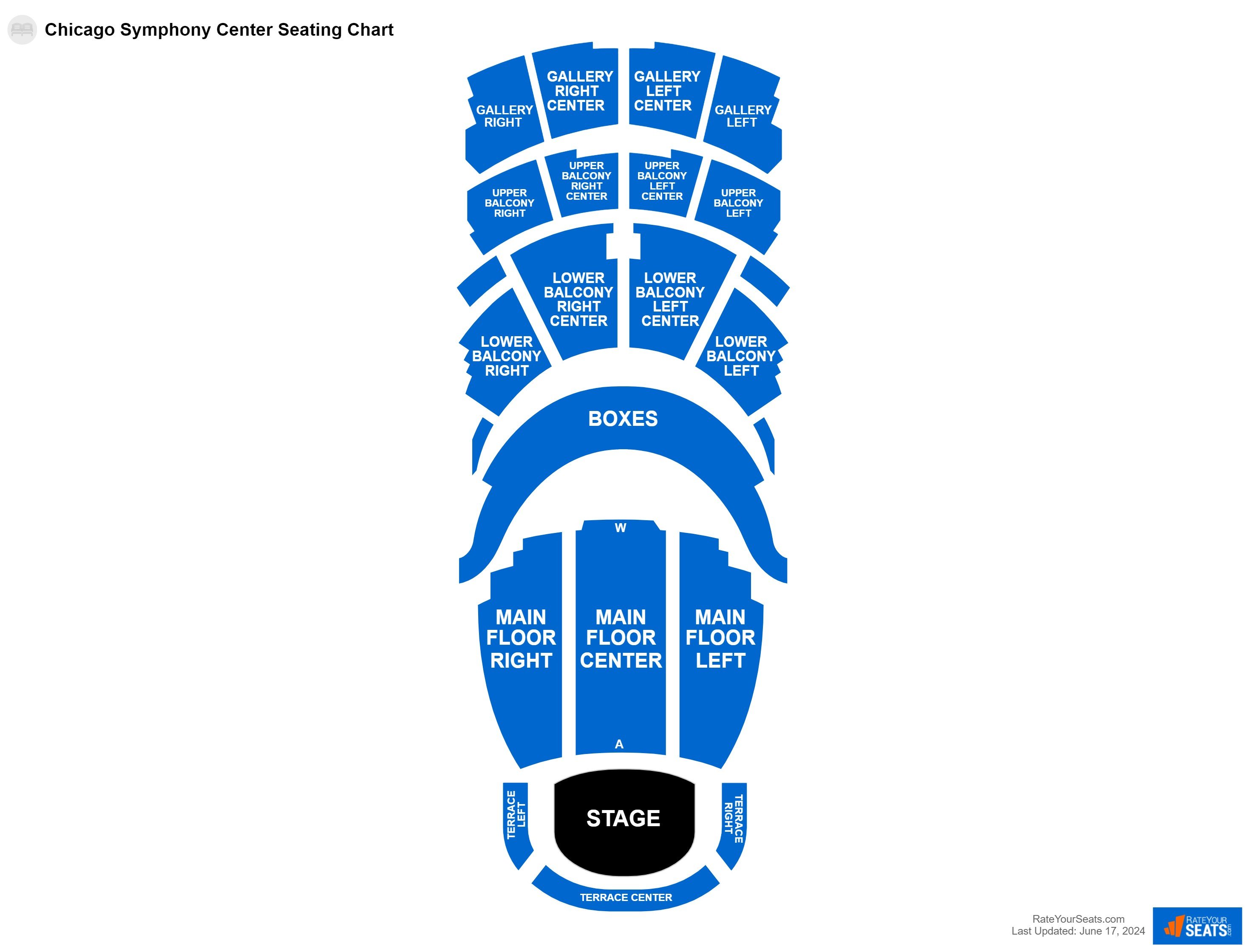 Concert seating chart at Chicago Symphony Center