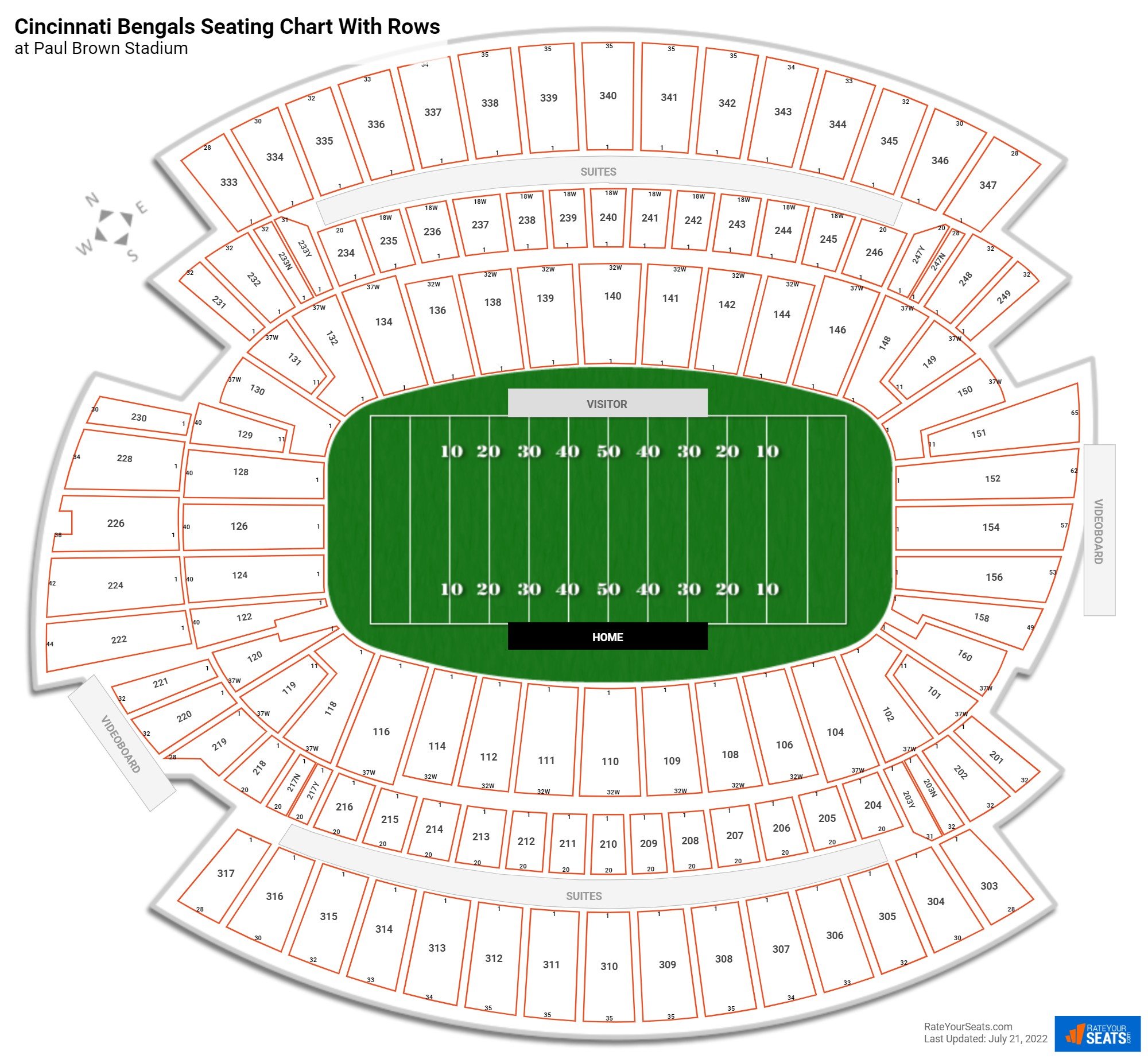 Paul Brown Stadium Seating Chart Row Numbers Awesome Home