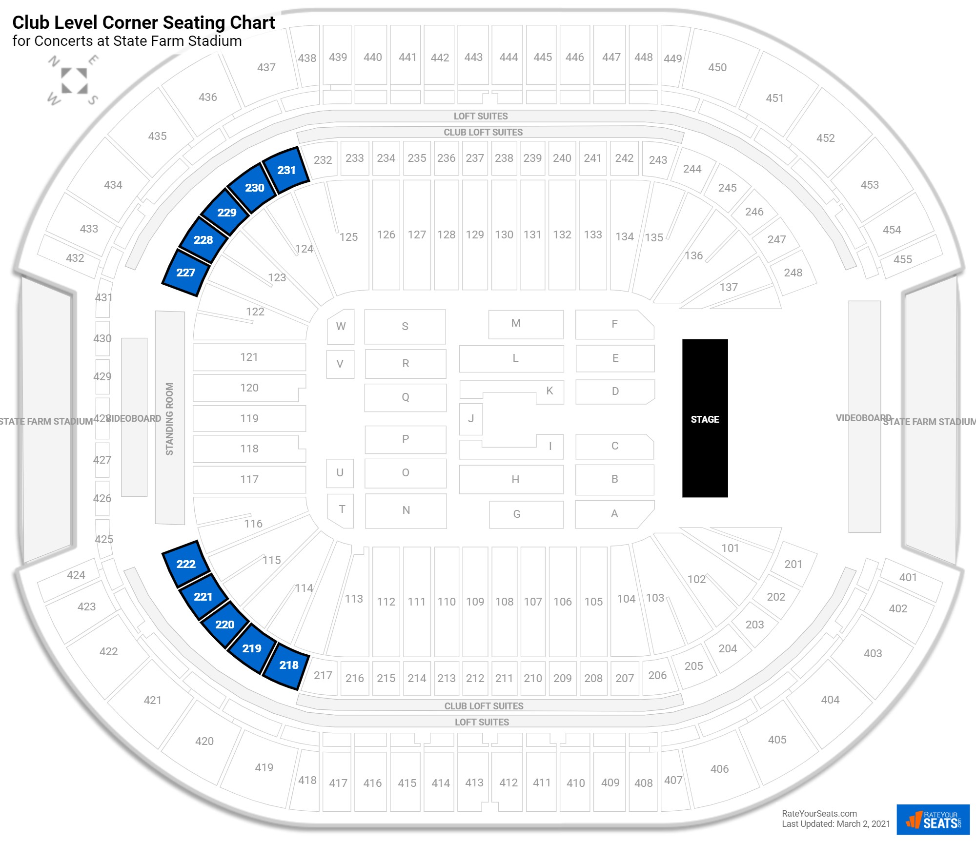 State Farm Stadium Seating for Concerts - RateYourSeats.com