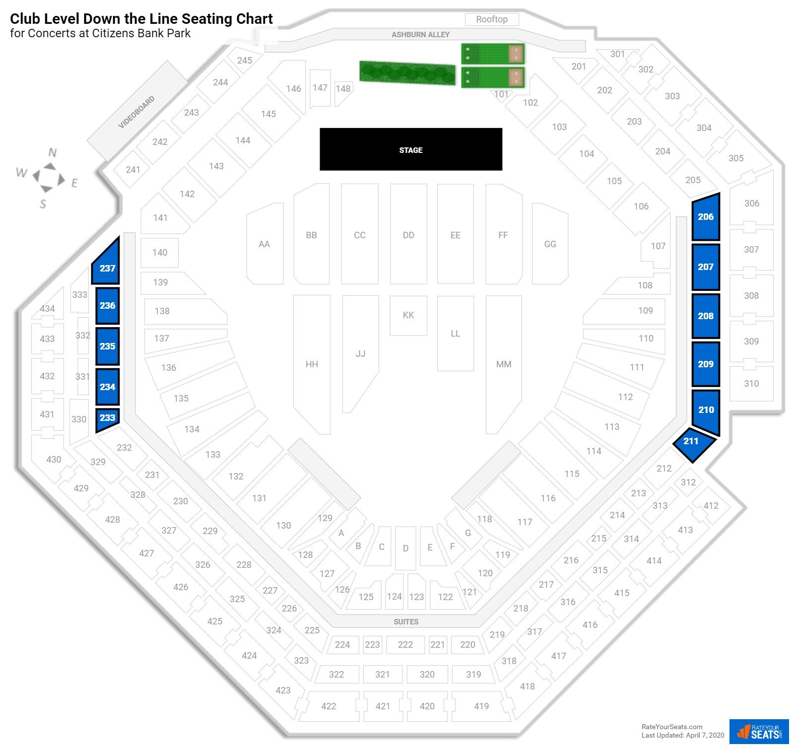 Citizens Bank Park Seating Chart For Concerts