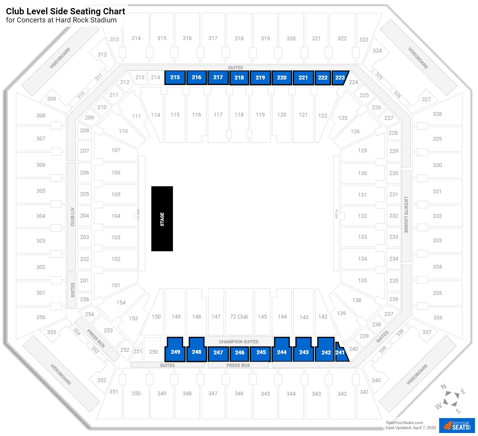 Hard Rock Stadium Seating for Concerts - RateYourSeats.com