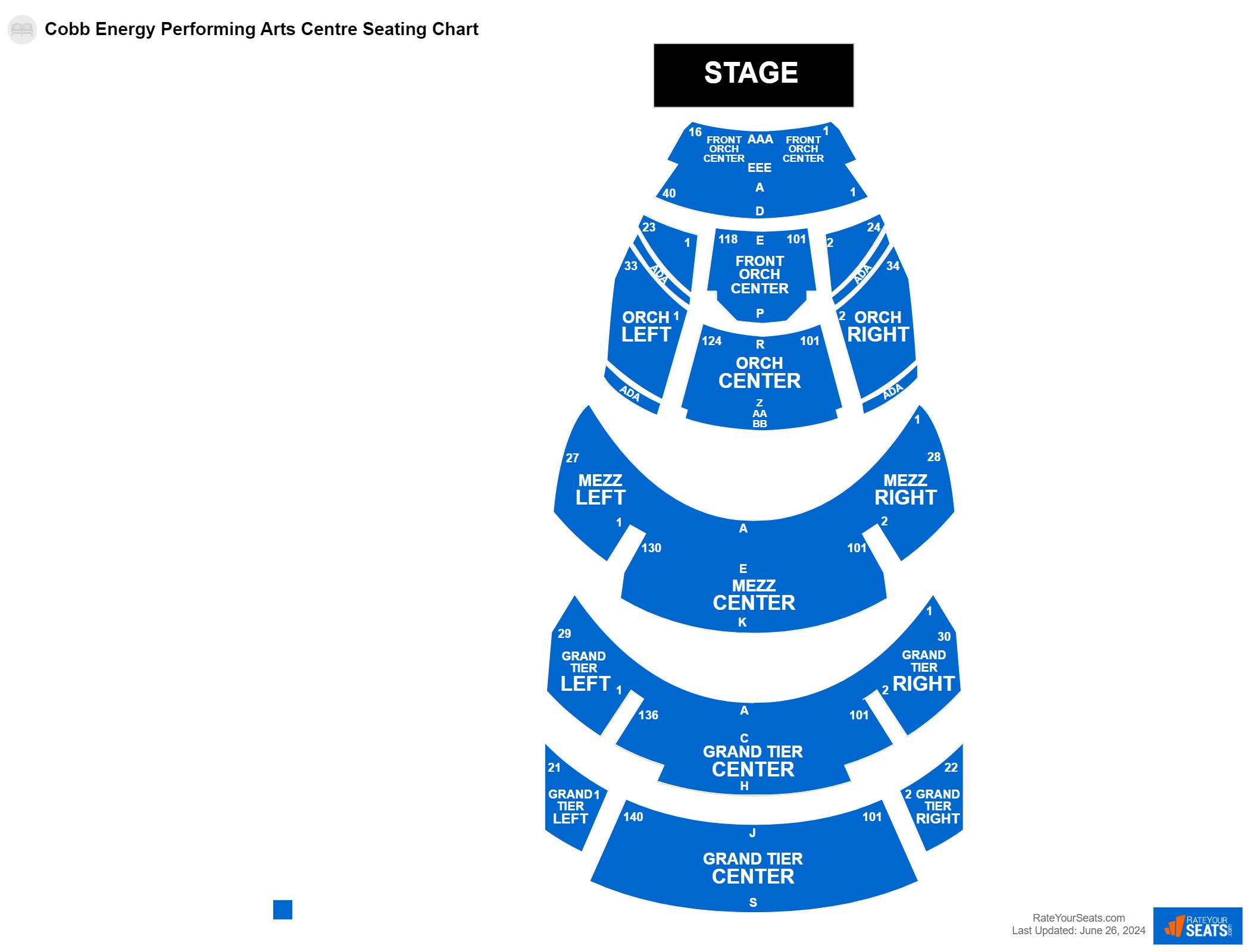 Comedy seating chart at Cobb Energy Performing Arts Centre