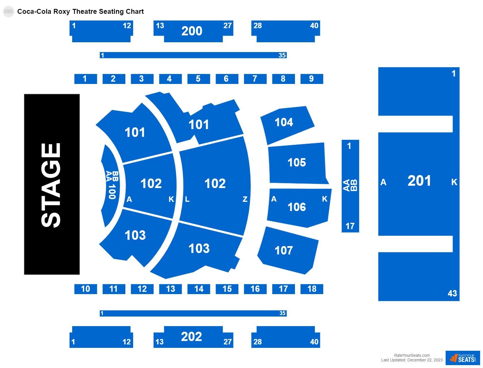 CocaCola Roxy Theatre Seating Chart