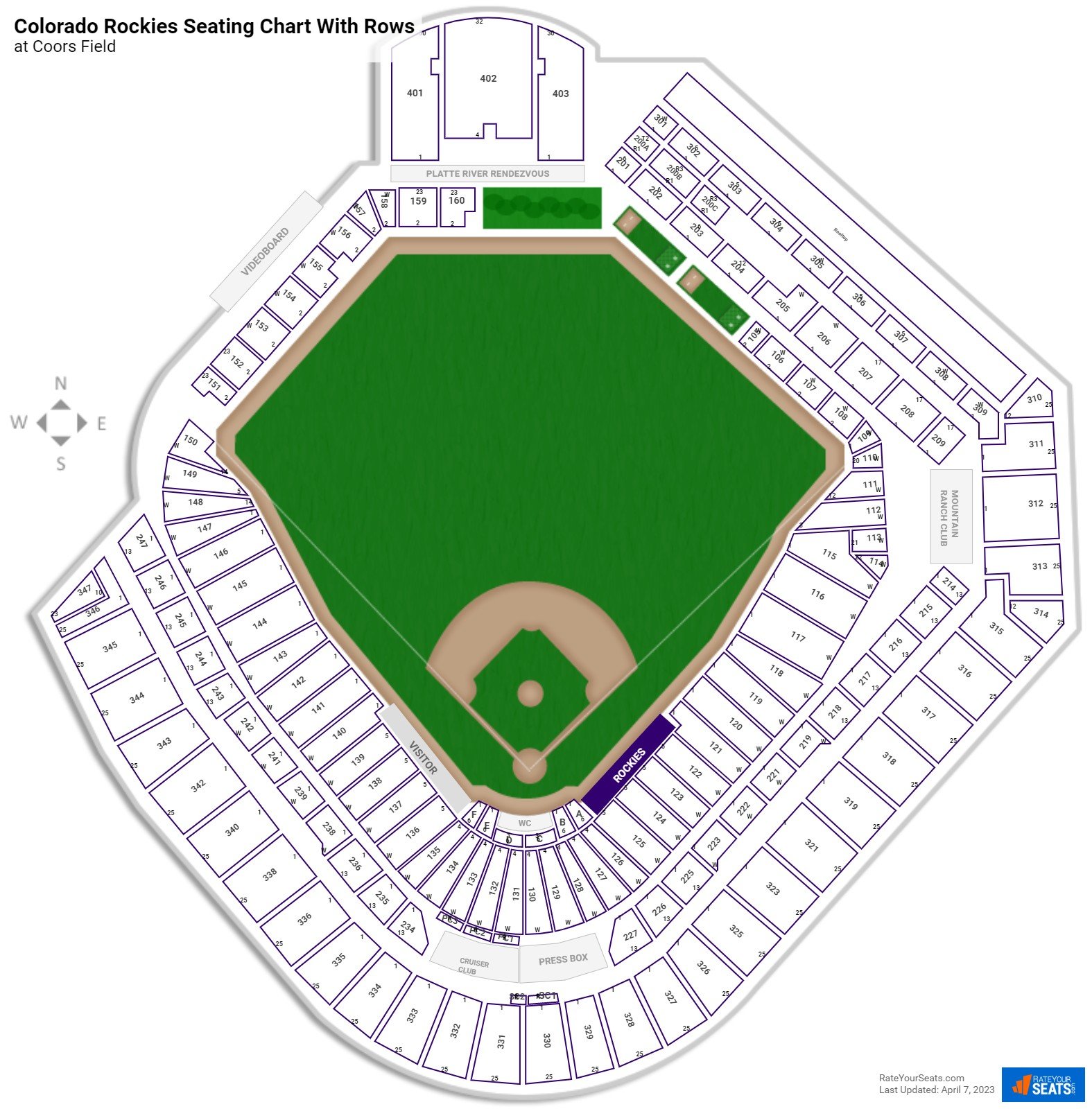 Colorado Rockies Seating Chart With Rows At Coors Field 
