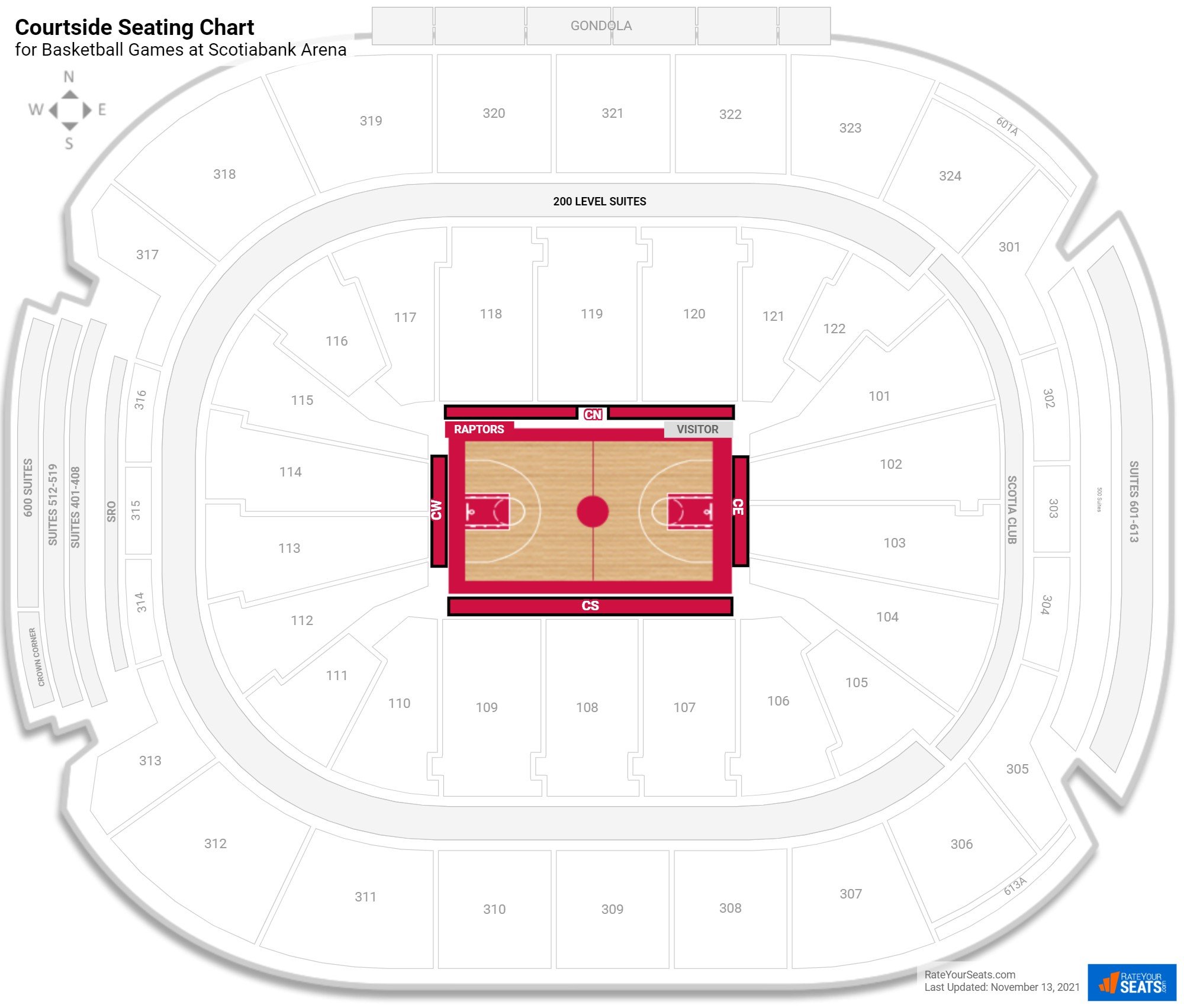 Scotiabank Arena Seating Plan, Toronto Raptors Seating Chart