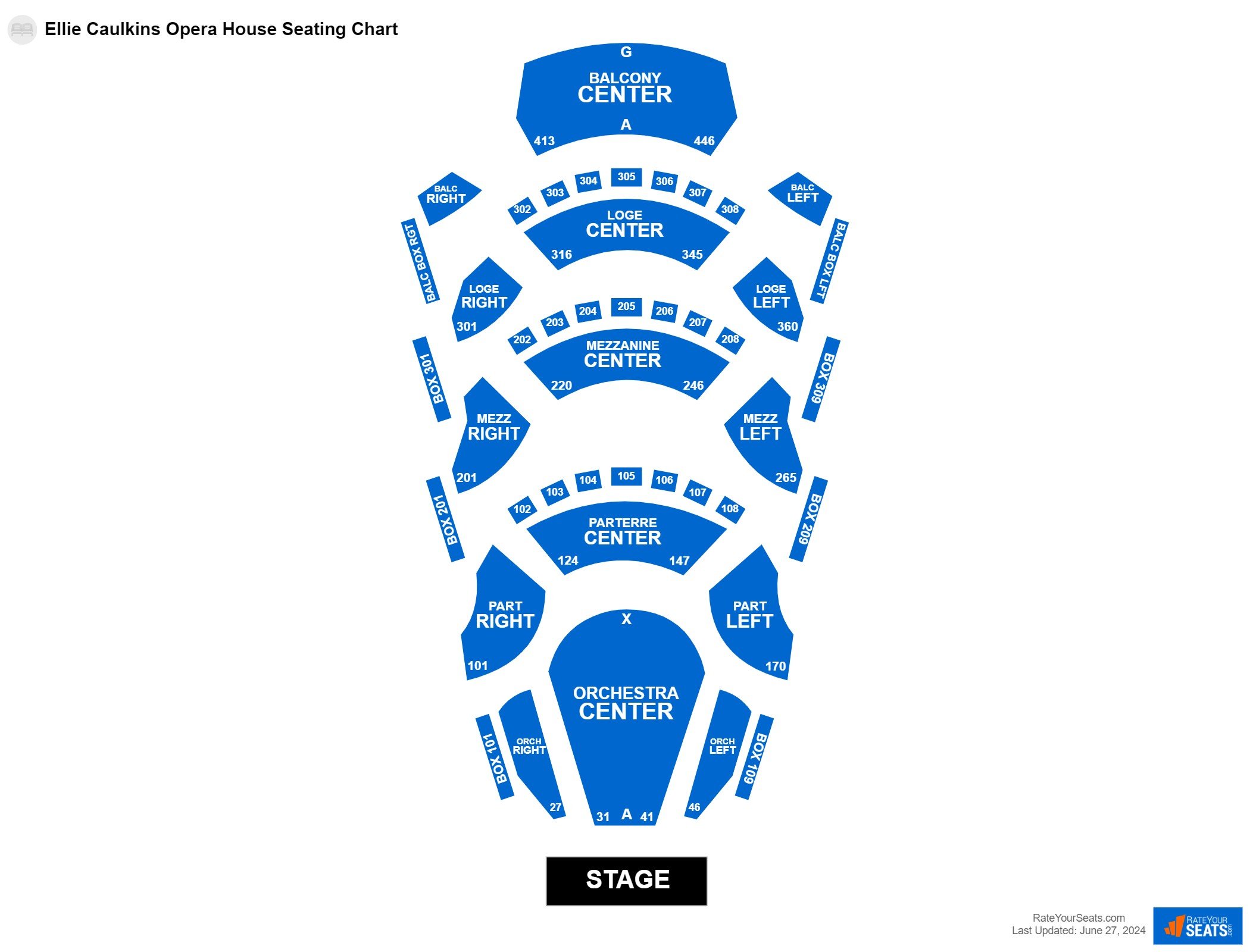 Comedy seating chart at Ellie Caulkins Opera House