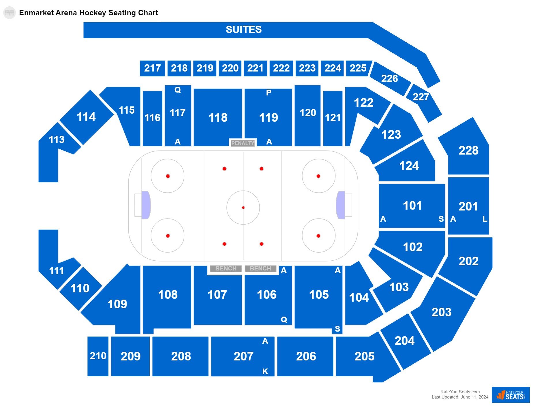 Hockey seating chart at Enmarket Arena