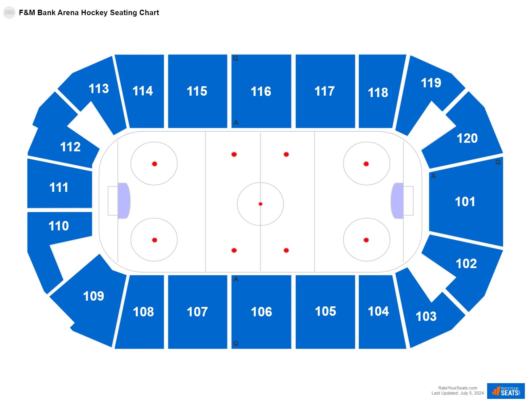 Hockey seating chart at F&M Bank Arena