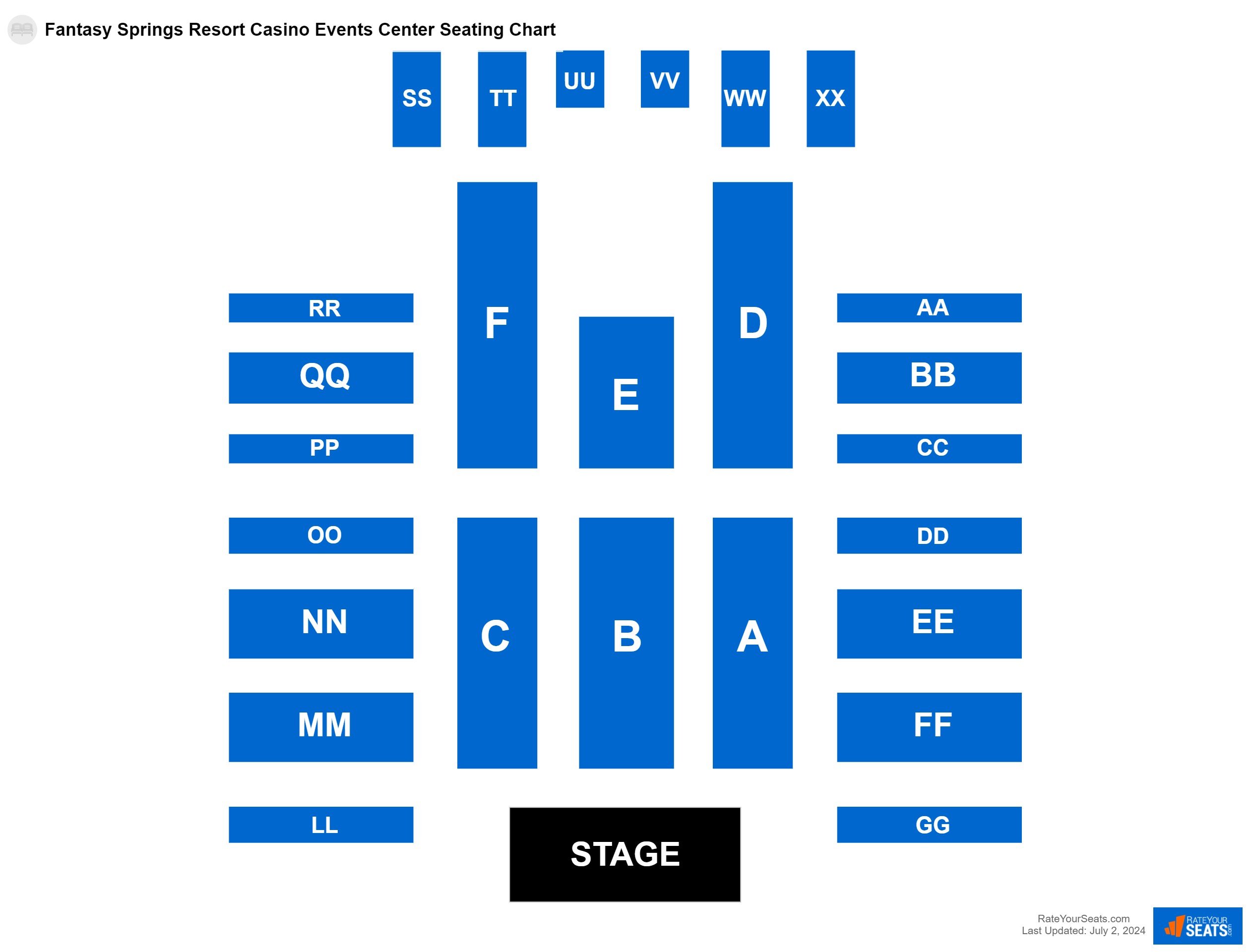 Comedy seating chart at Fantasy Springs Resort Casino