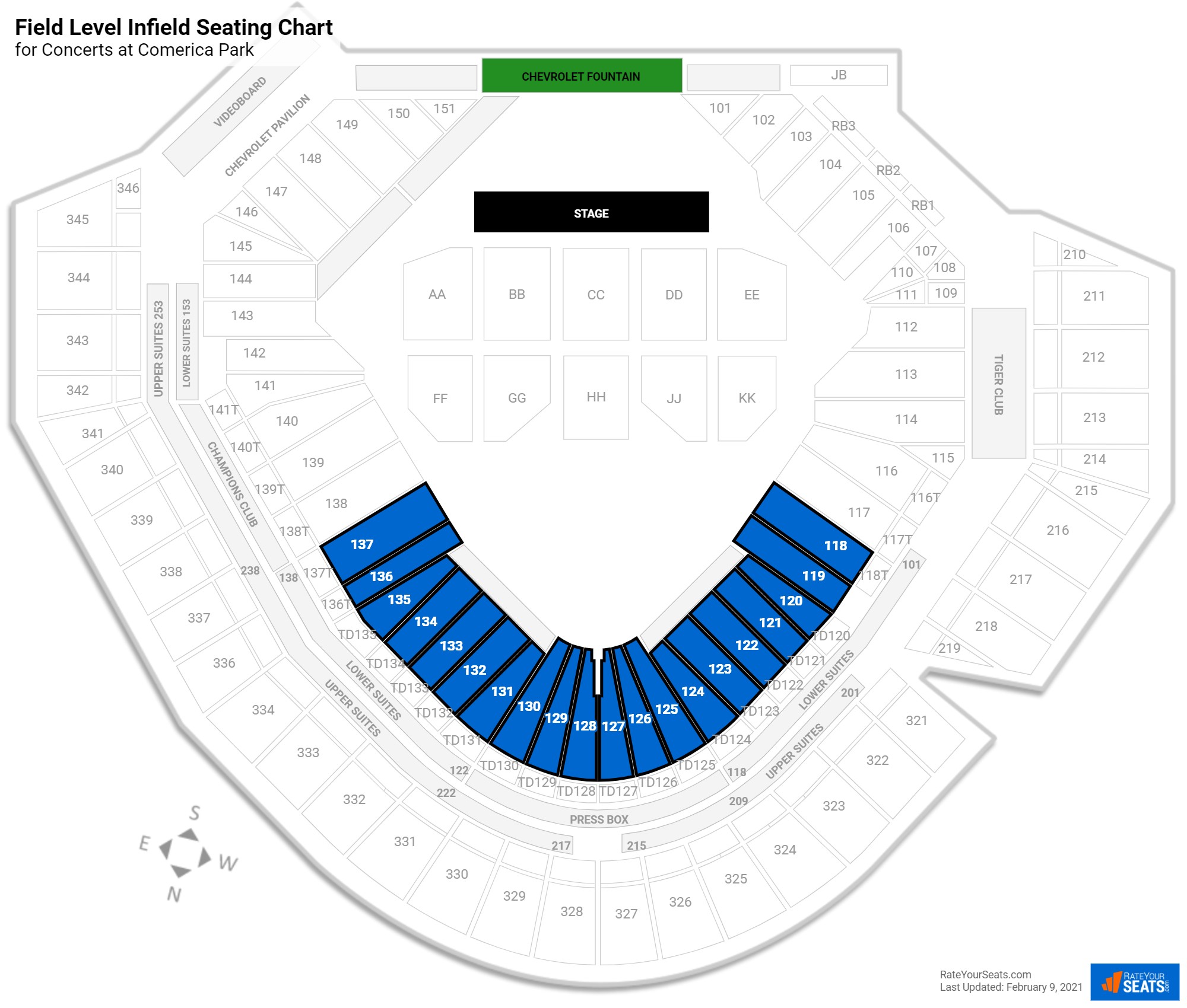 Comerica Park Seating Map