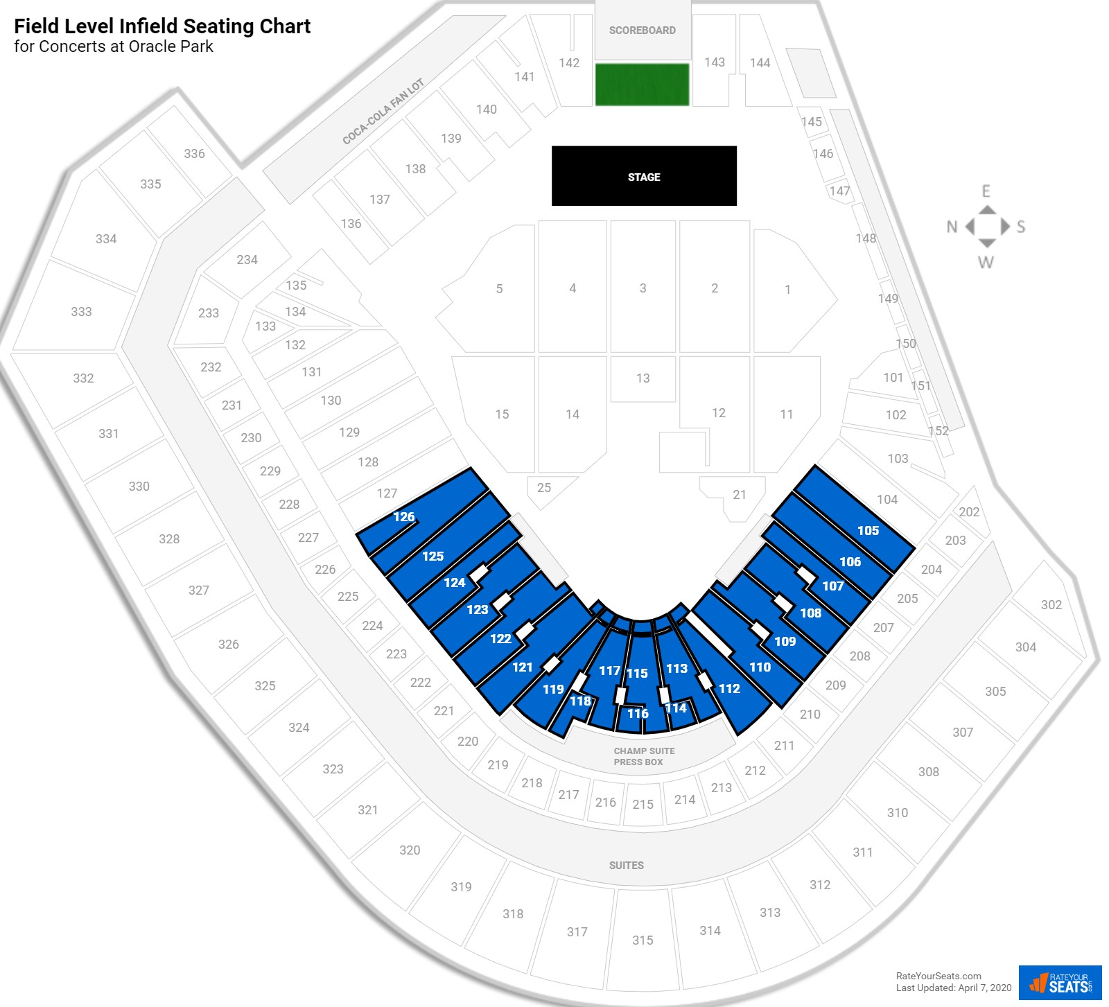 Oracle Park Seating for Concerts - RateYourSeats.com