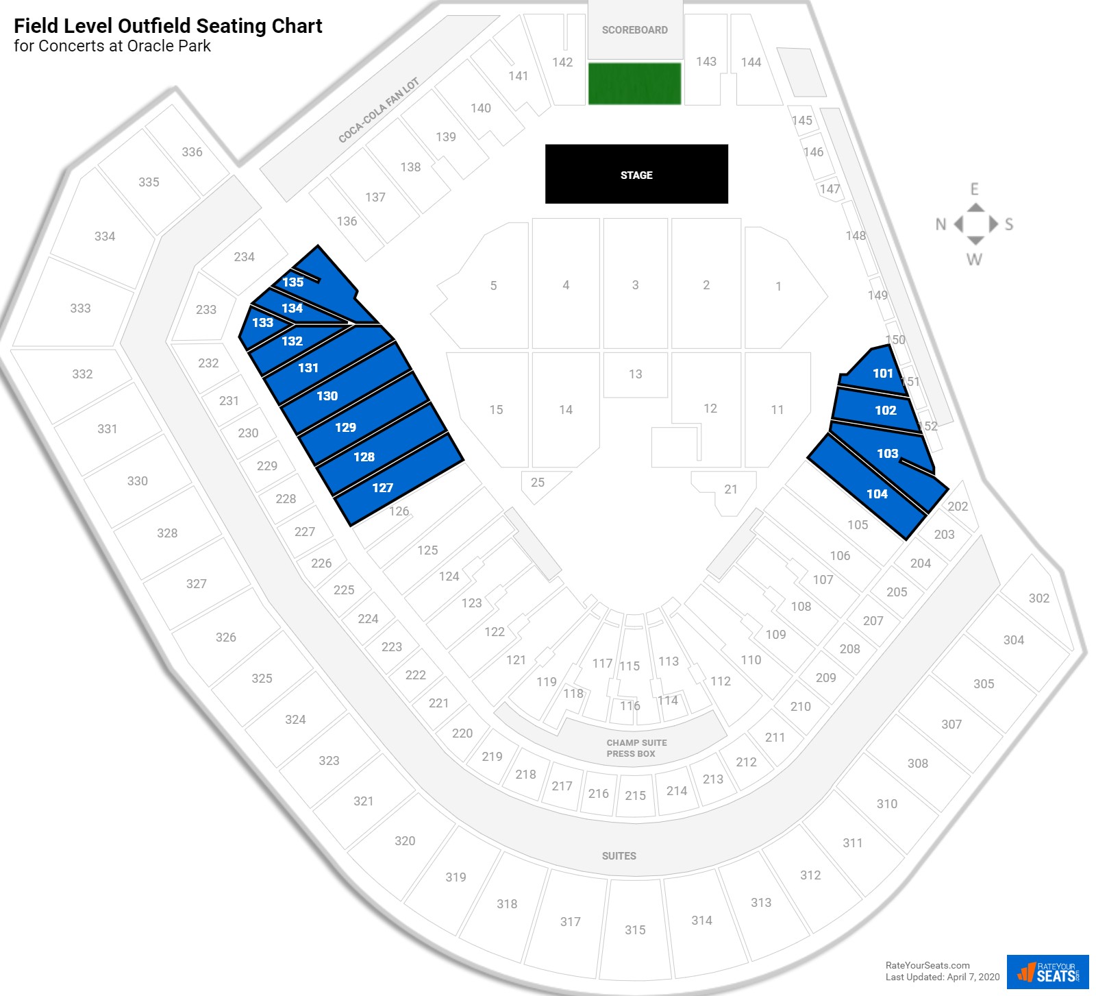 Oracle Park Seating for Concerts - RateYourSeats.com