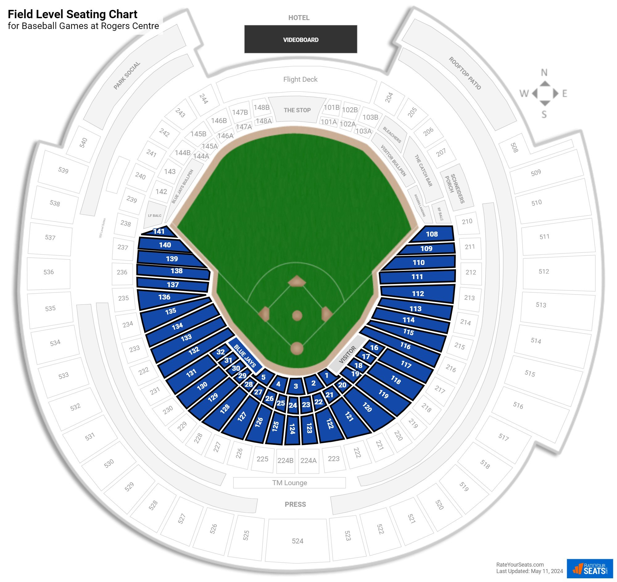 Rogers Centre Seating Chart & Map