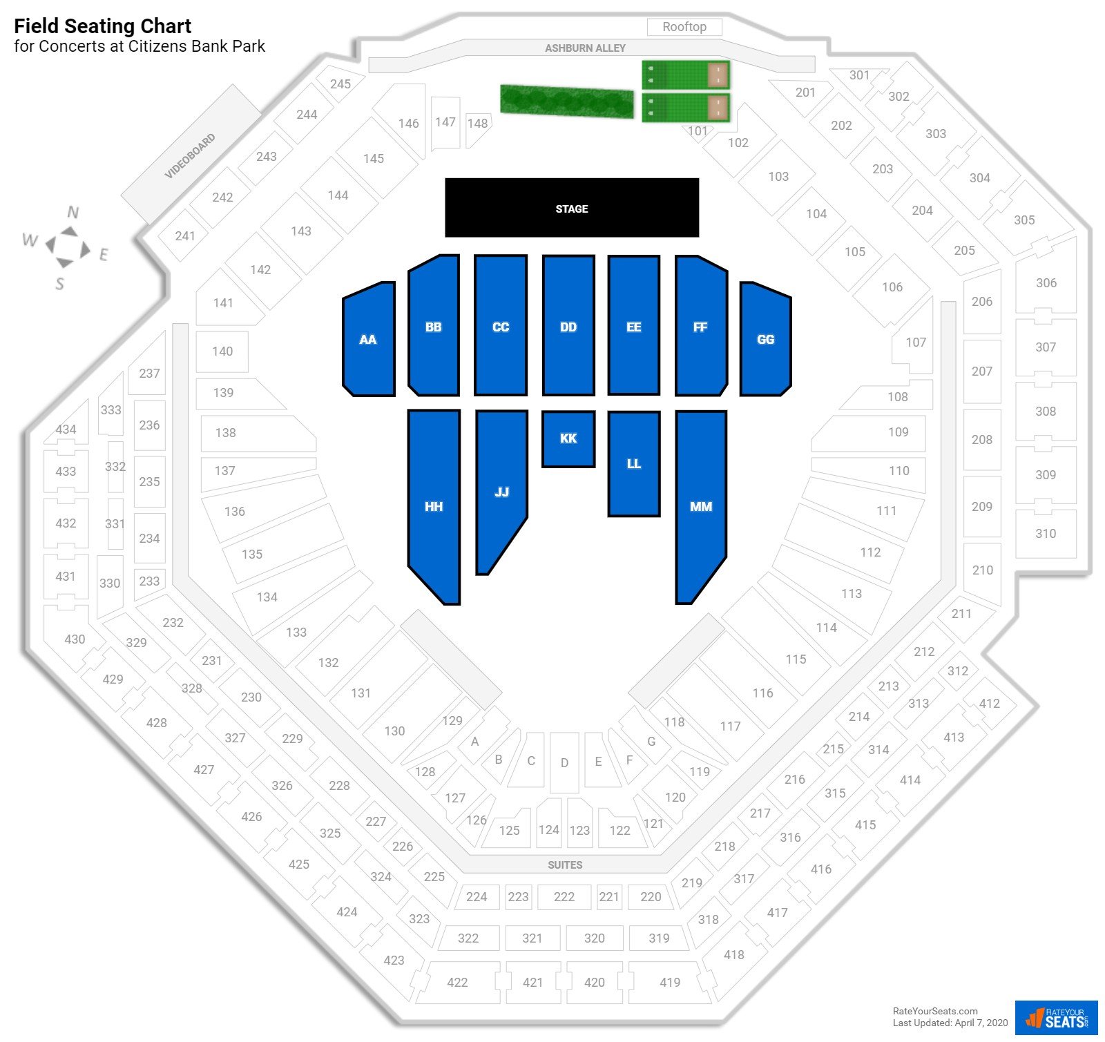 Citizens Bank Park Seating for Concerts - RateYourSeats.com