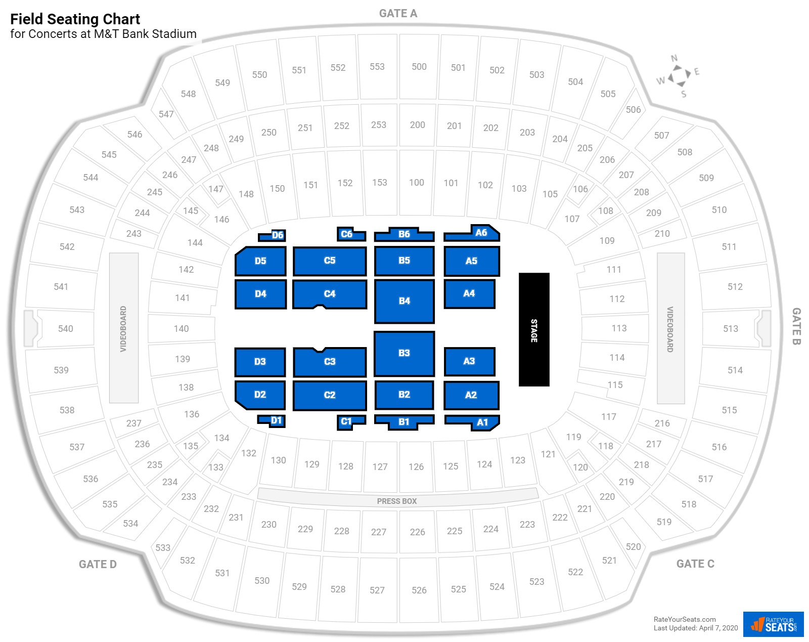 M&T Bank Stadium Seating for Concerts - RateYourSeats.com