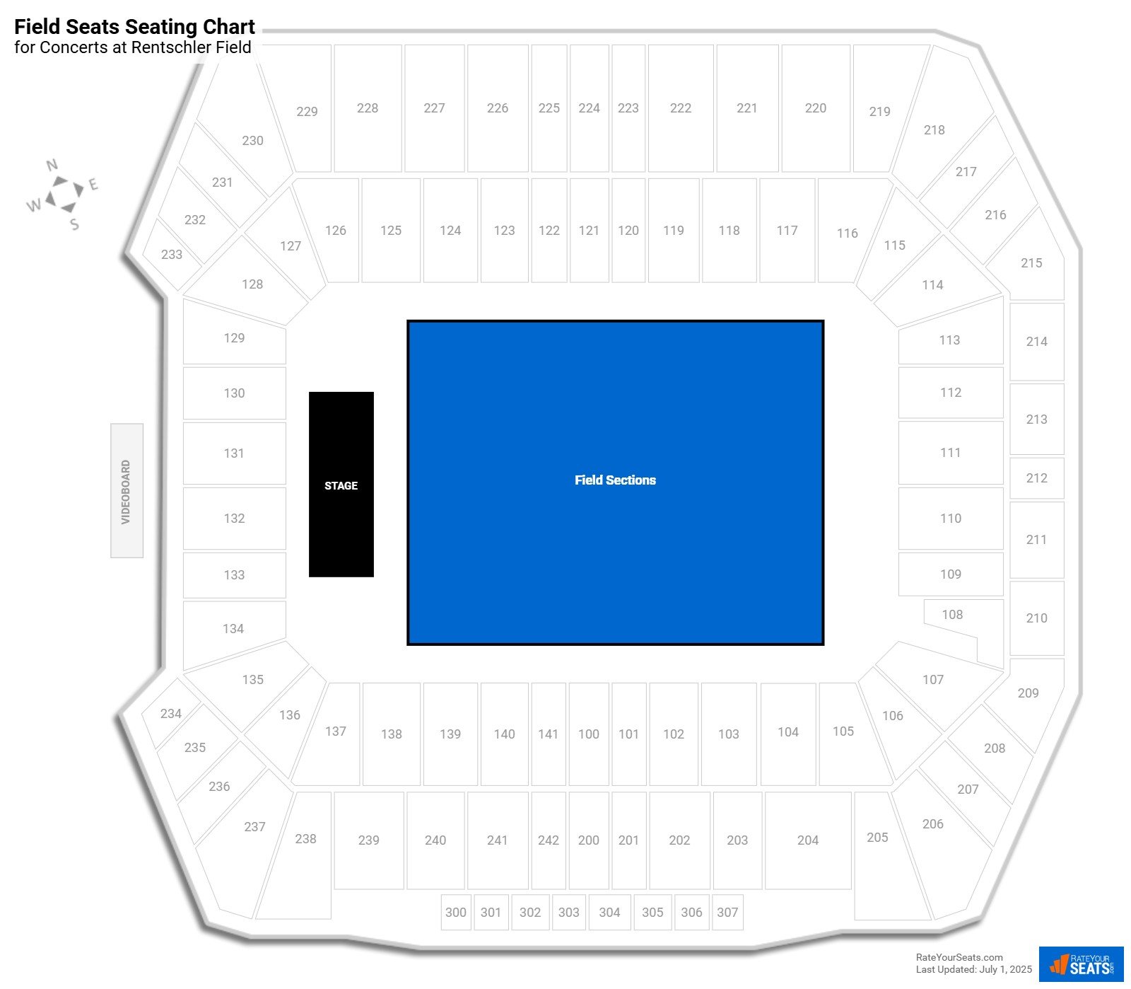 click to enlarge Concert Field Seats Seating Chart at Rentschler Field