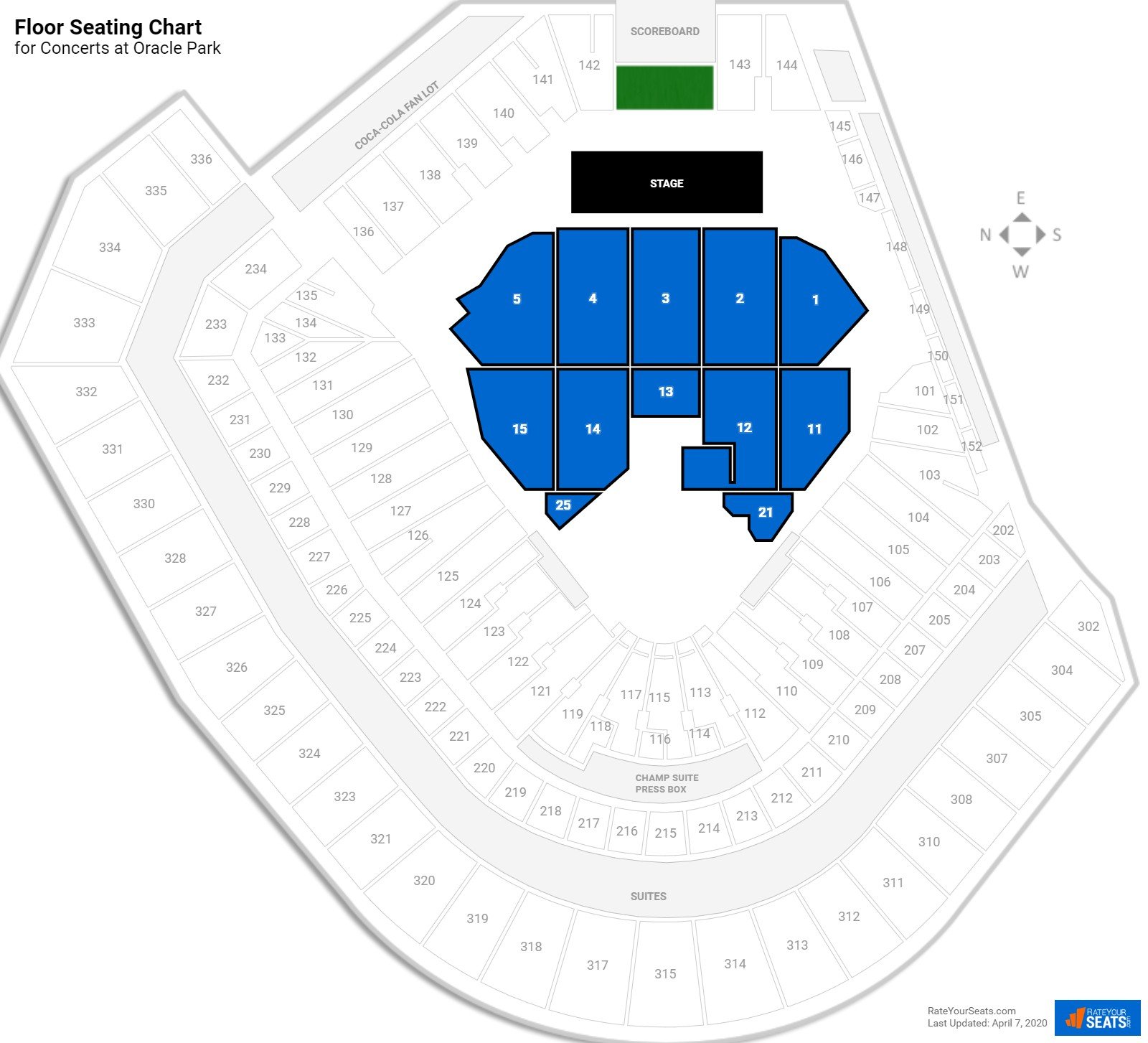 Oracle Park Seating for Concerts - RateYourSeats.com