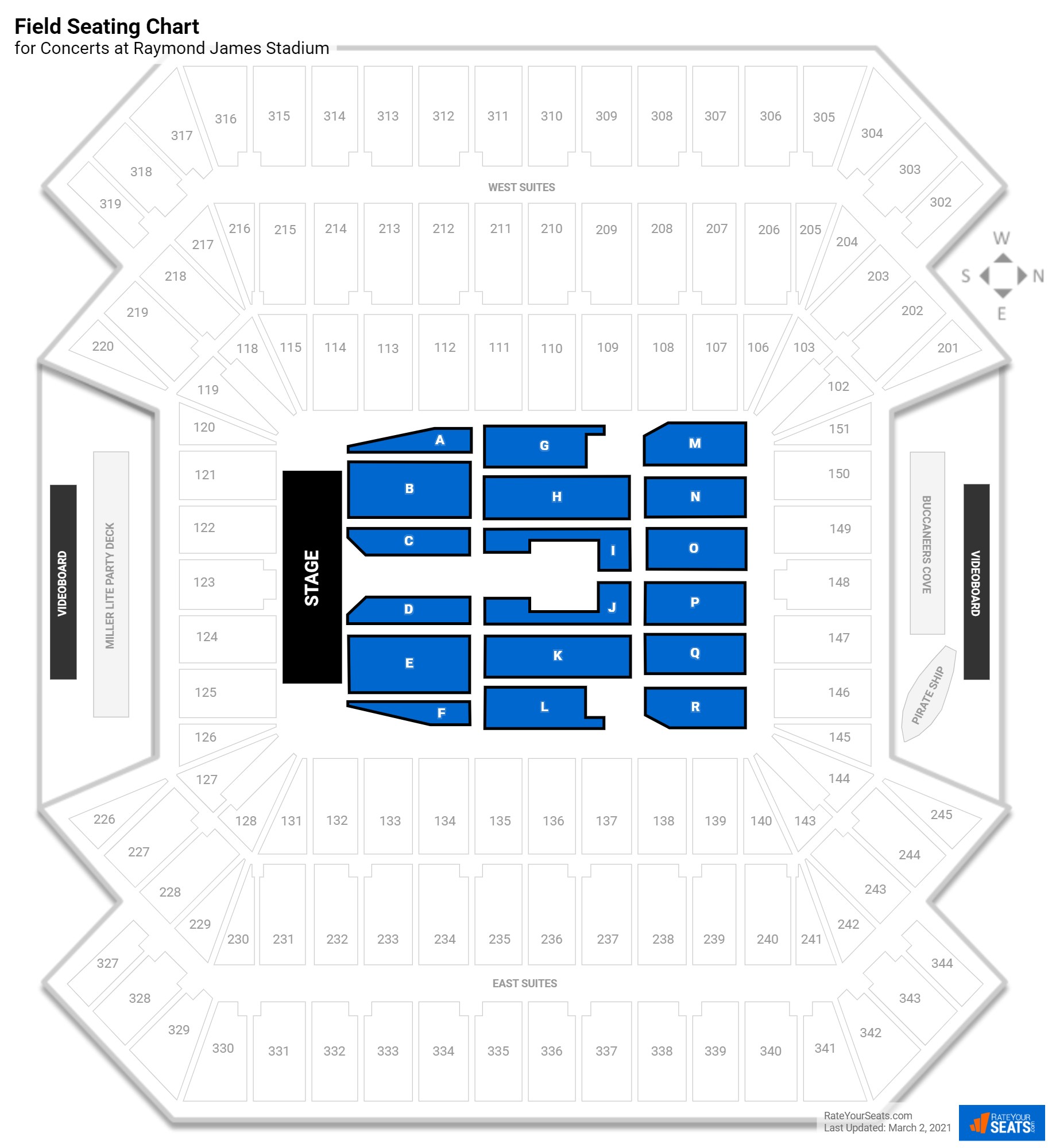 Raymond James Stadium Seating for Concerts