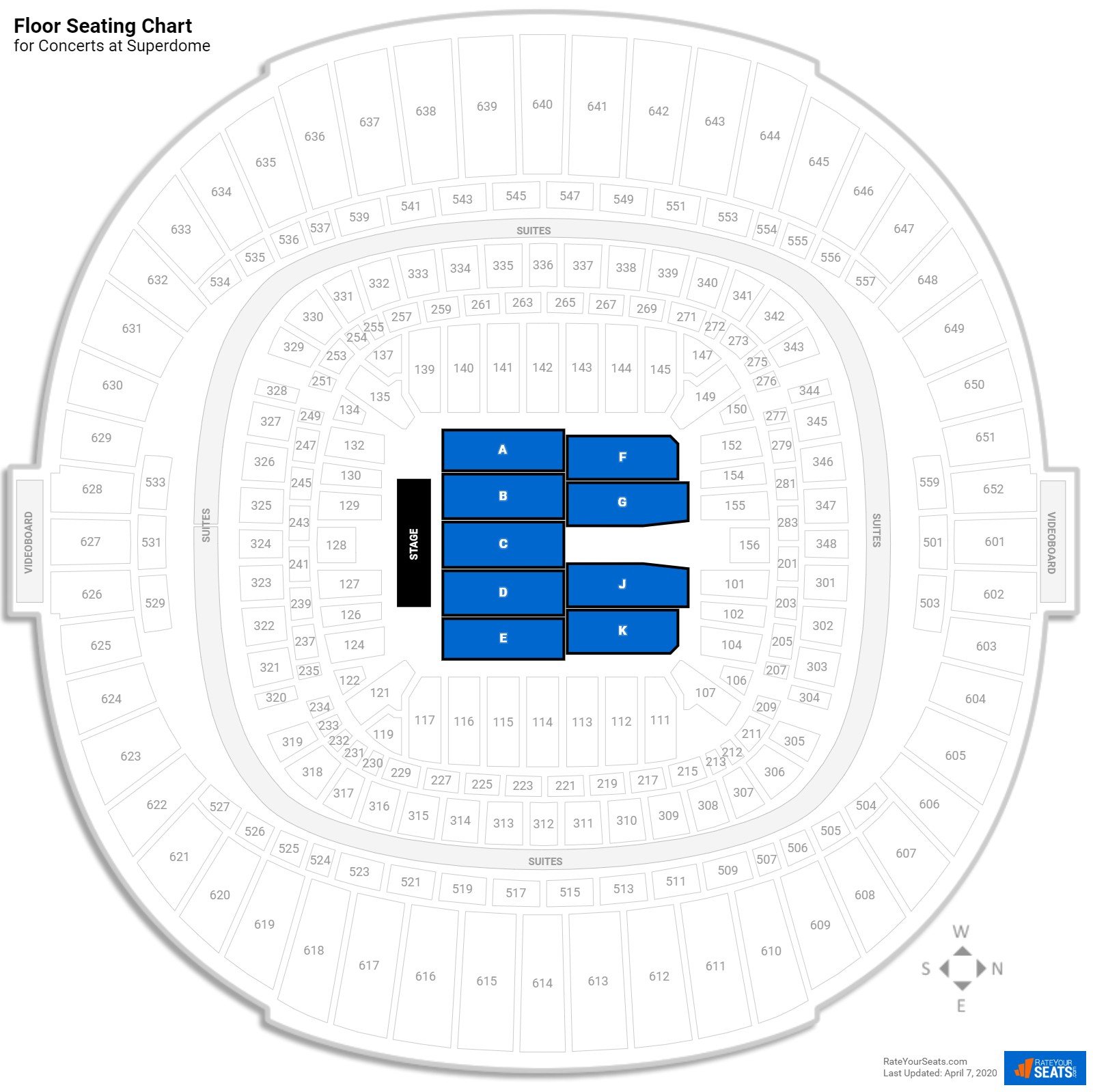 Superdome Seating for Concerts