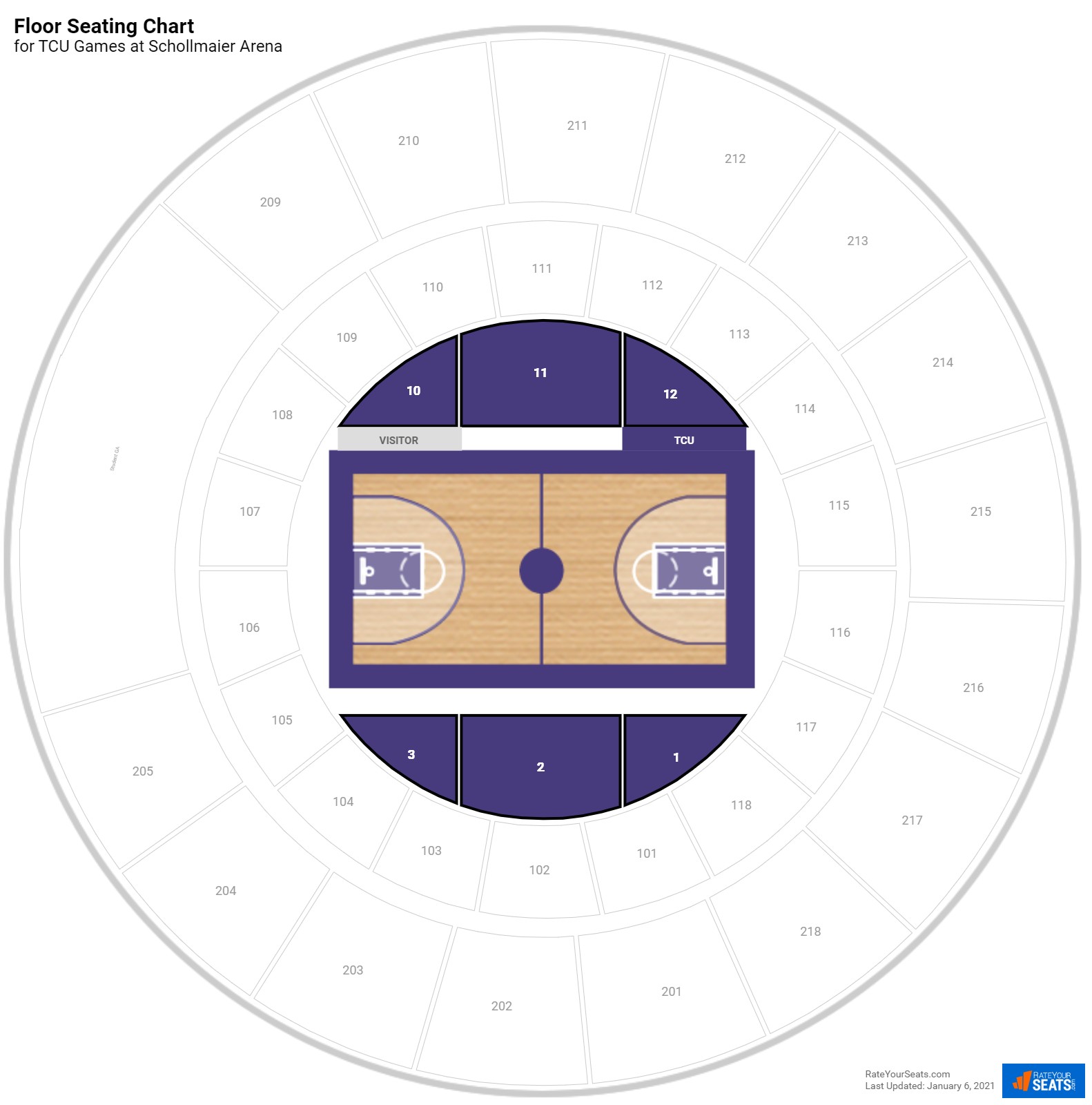 Schollmaier Arena Seating for TCU Basketball